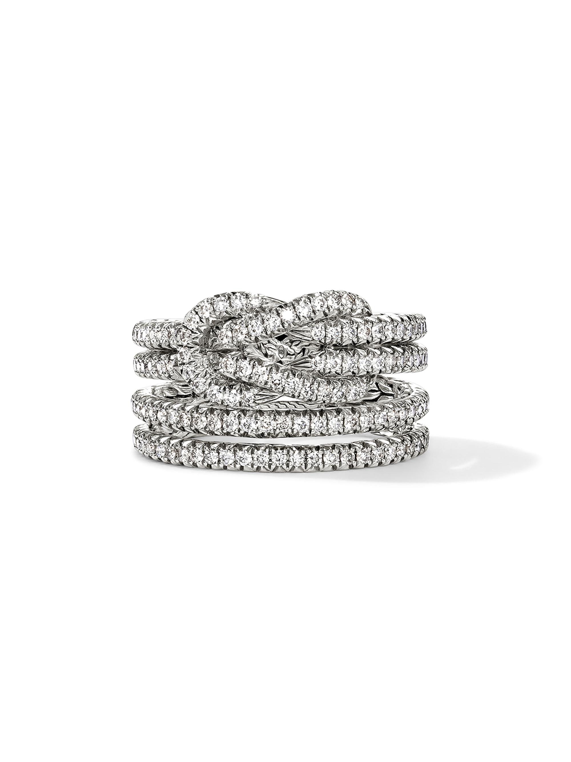 John Hardy Women's Love Knot Sterling Silver & 0.99 TCW Diamond Ring - Silver