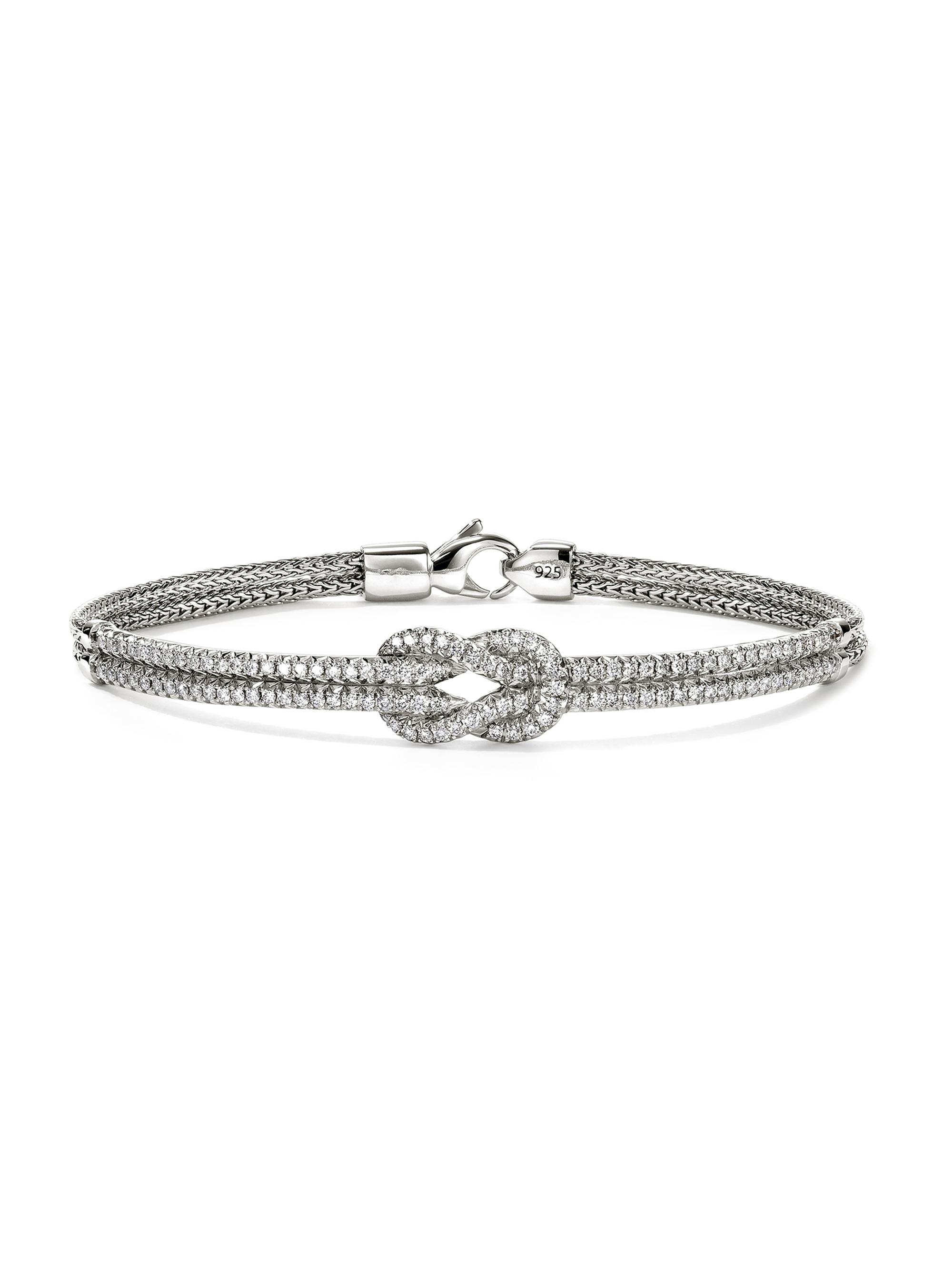 John Hardy Women's Love Knot Sterling Silver & 0.90 TCW Diamond Bracelet - Silver