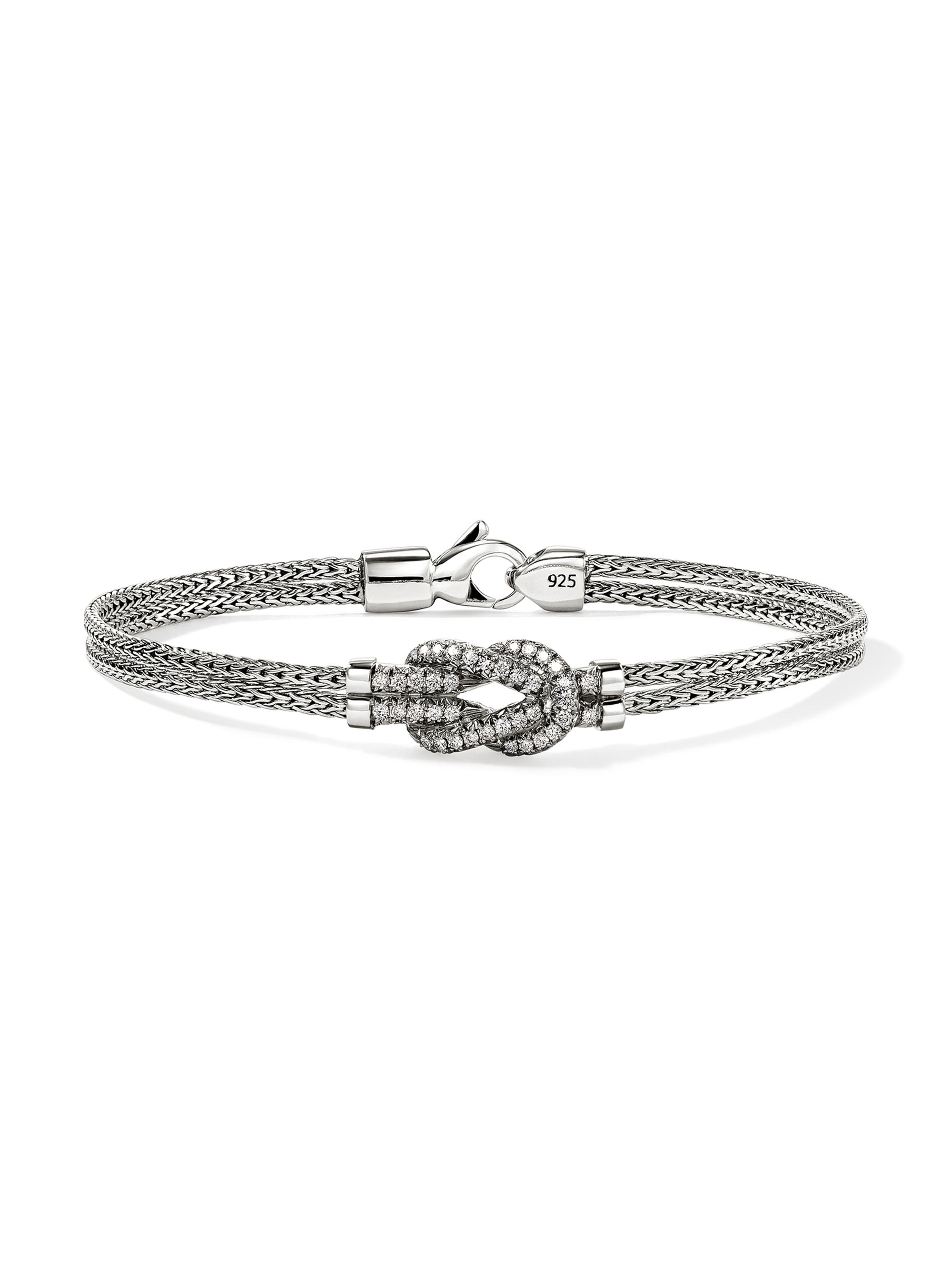 John Hardy Women's Love Knot Sterling Silver & 0.30 TCW Diamond Bracelet - Silver