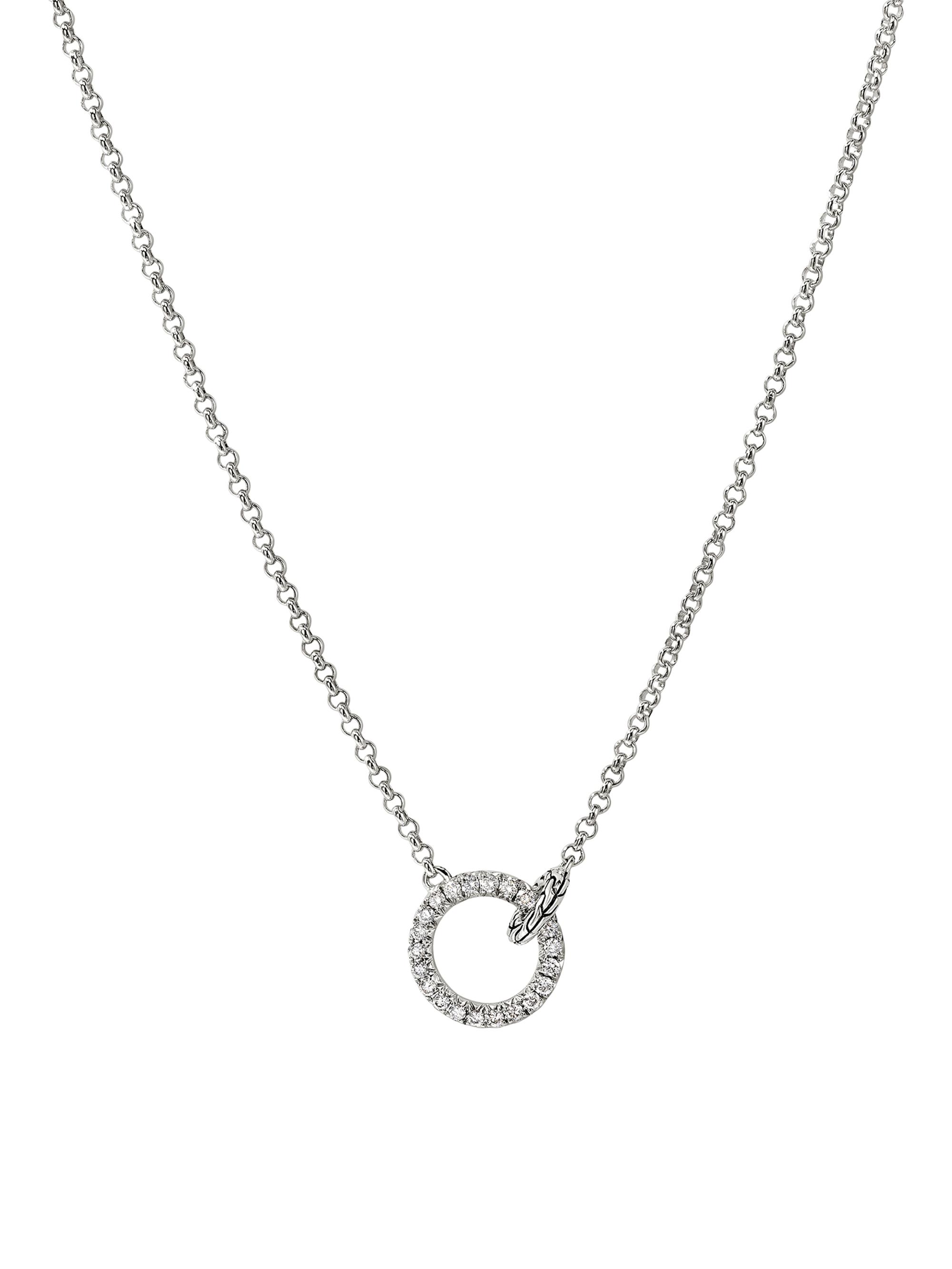 John Hardy Women's Jh Essentials Jh Essential Pavé Necklace, Sterling Silver, Diamonds, 2Mm - Silver