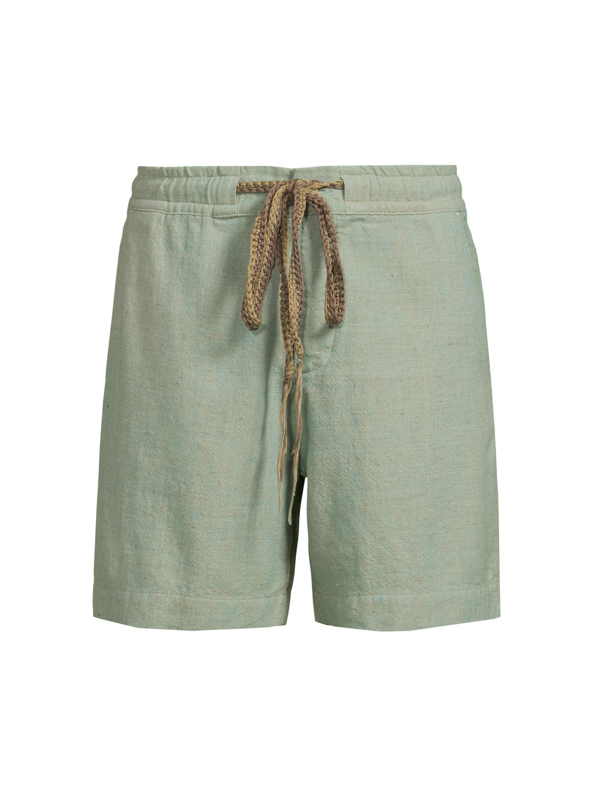 The Elder Statesman Men's Chambray Drawstring Shorts - Aqua