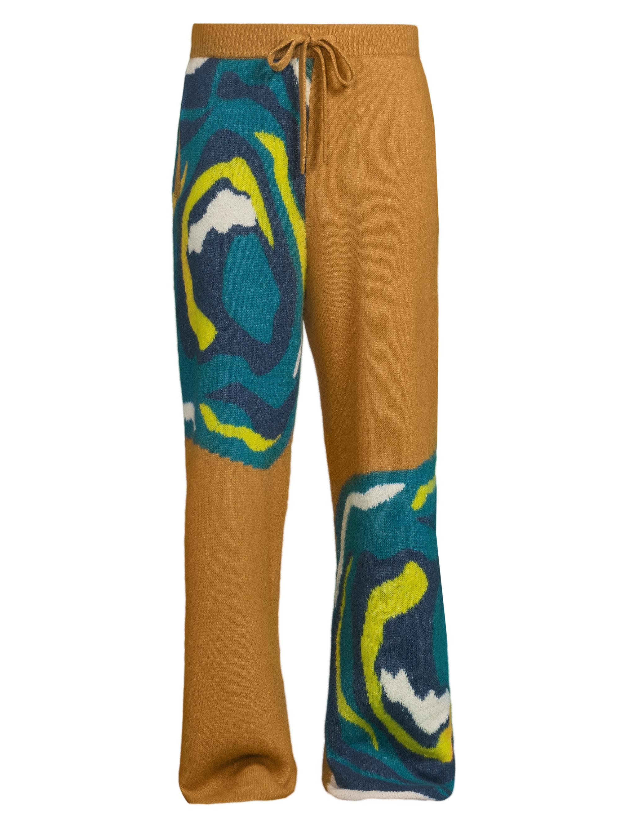 The Elder Statesman Men's Geode Raglan Knit Pants - Geode Multi