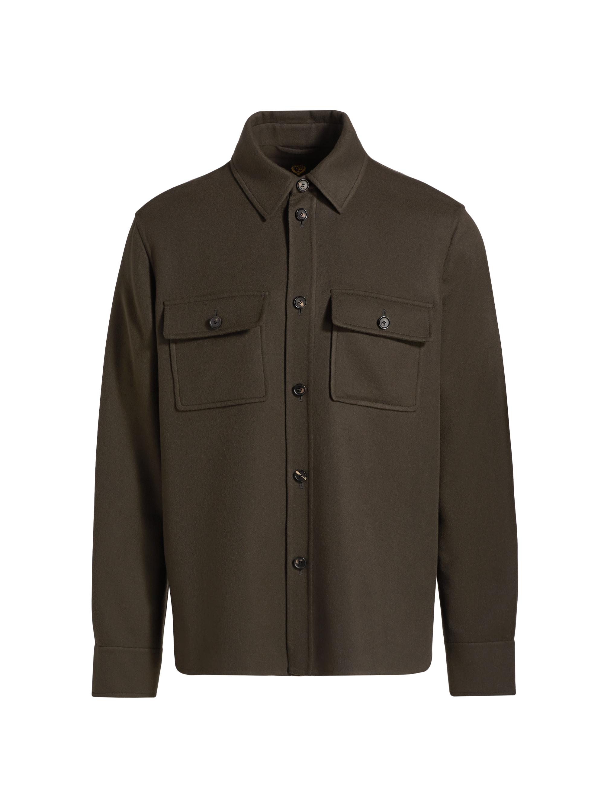 Loro Piana Men's Jim Cashmere Overshirt - Black Pine