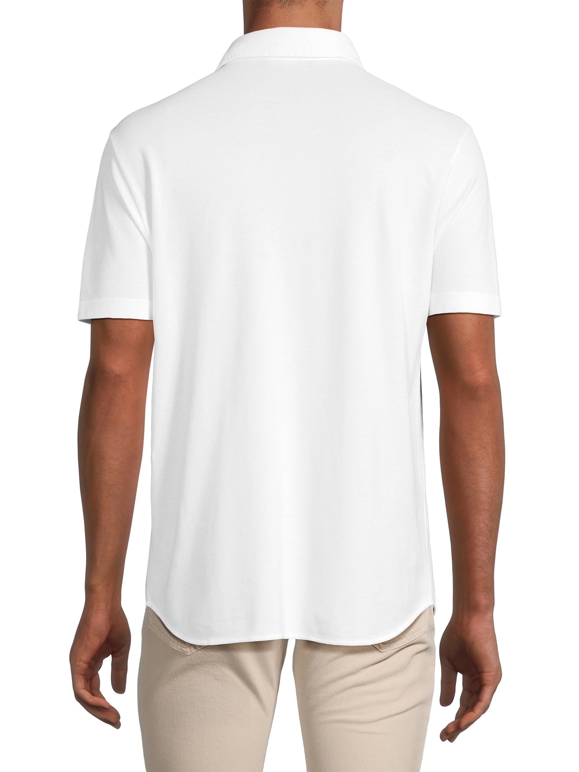 Loro Piana Men's Piqué Cotton Polo Shirt - Optical White | Thumbnail 5