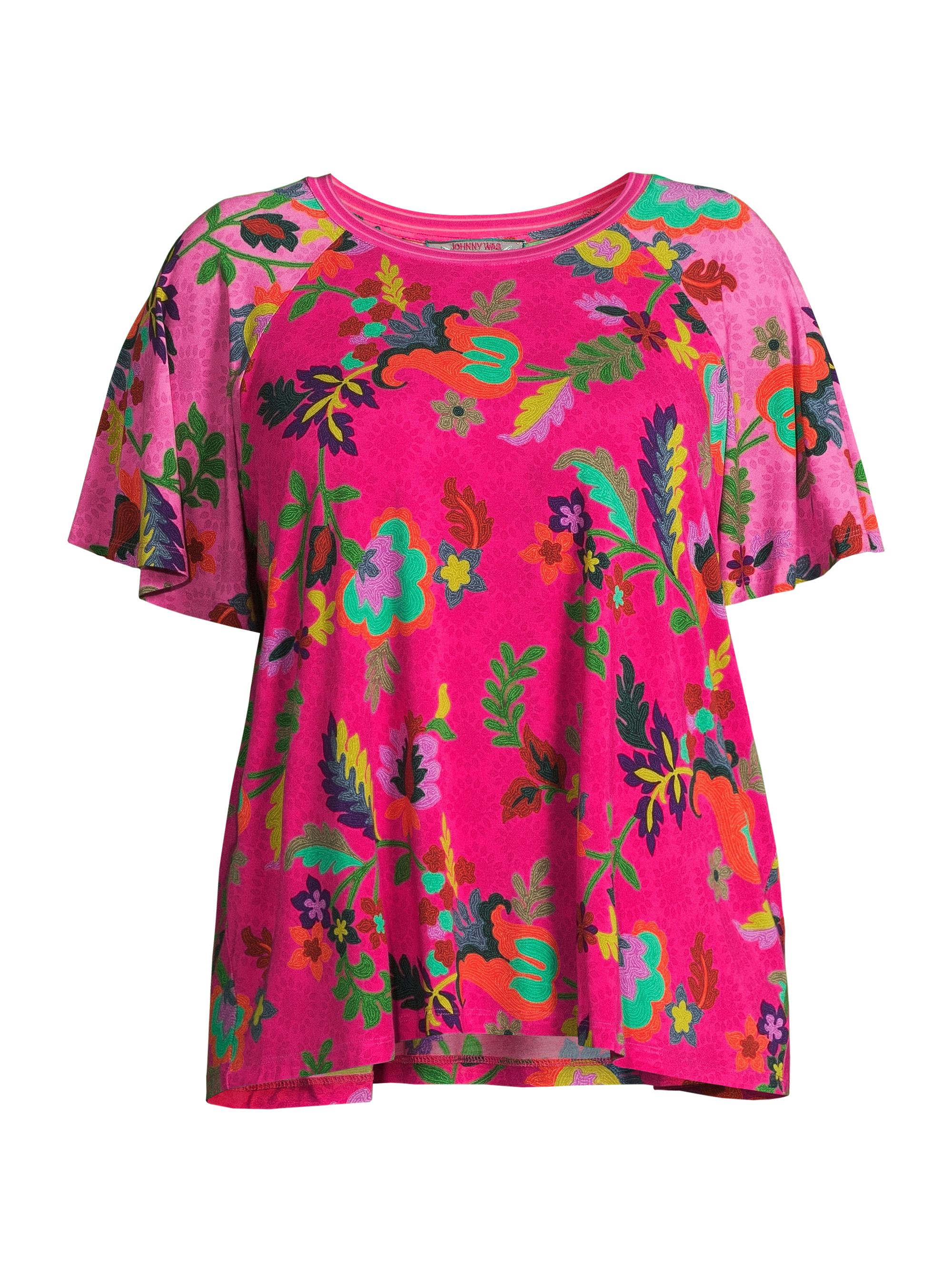 Johnny Was Women's Plus Janie Favorite Flutter Raglan-Sleeve Top - Verney Print Hot