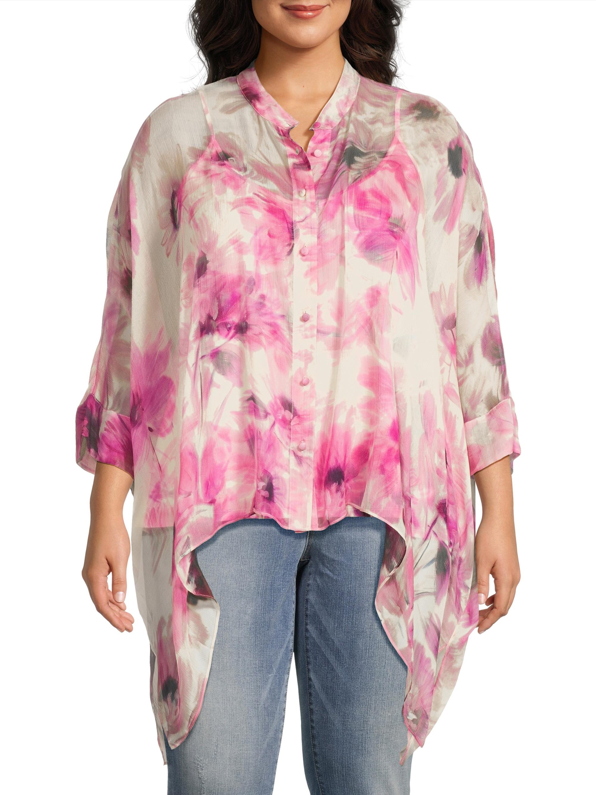 Johnny Was Plus Katia Oversized Silk Blouse | Saks Fifth Avenue