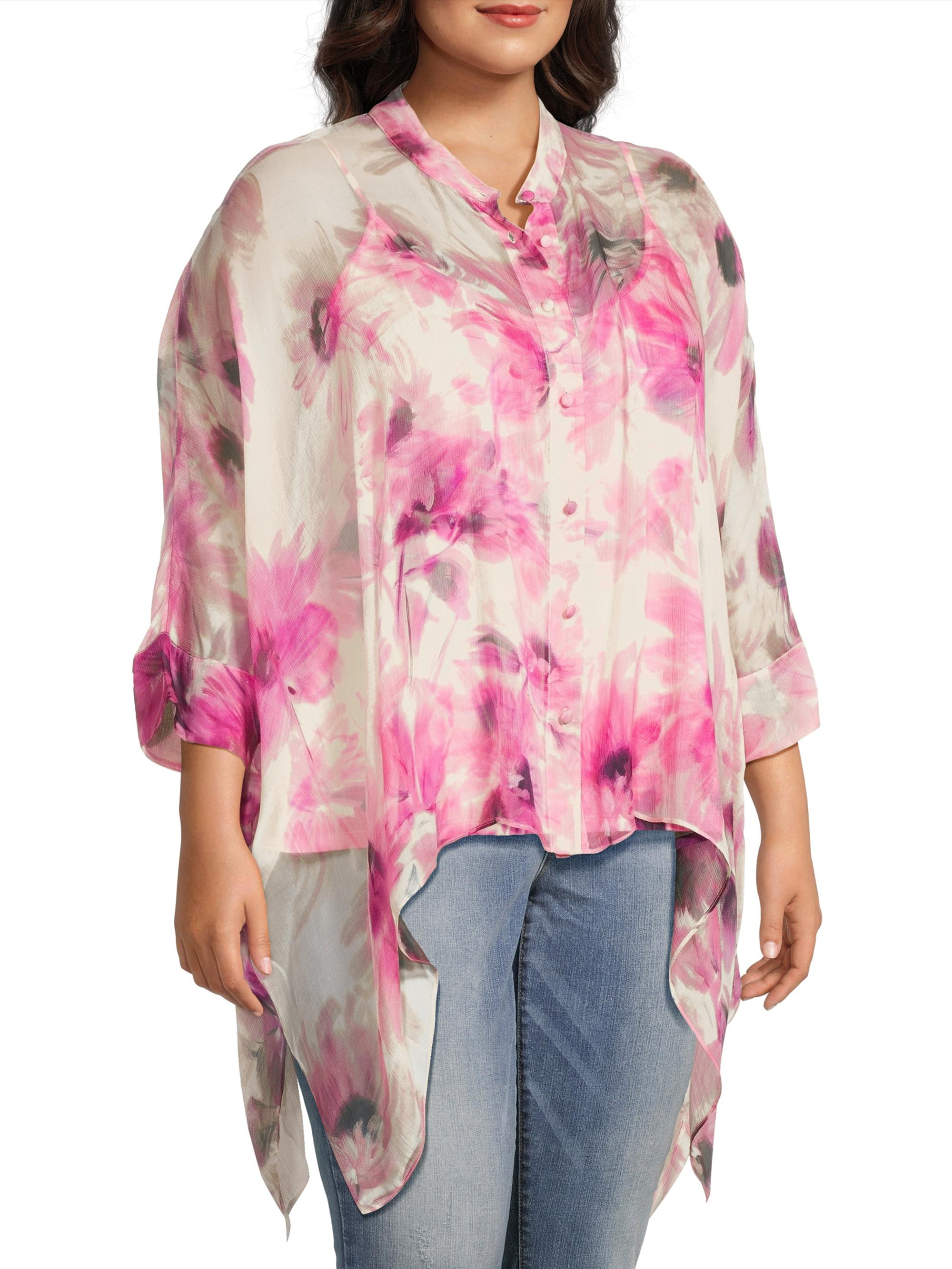 カシニョール 、【MAUVE BLOUSE WITH JABOTS】、日本未発売 Johnny Was Plus Katia Oversized Silk Blouse | Saks Fifth Avenue