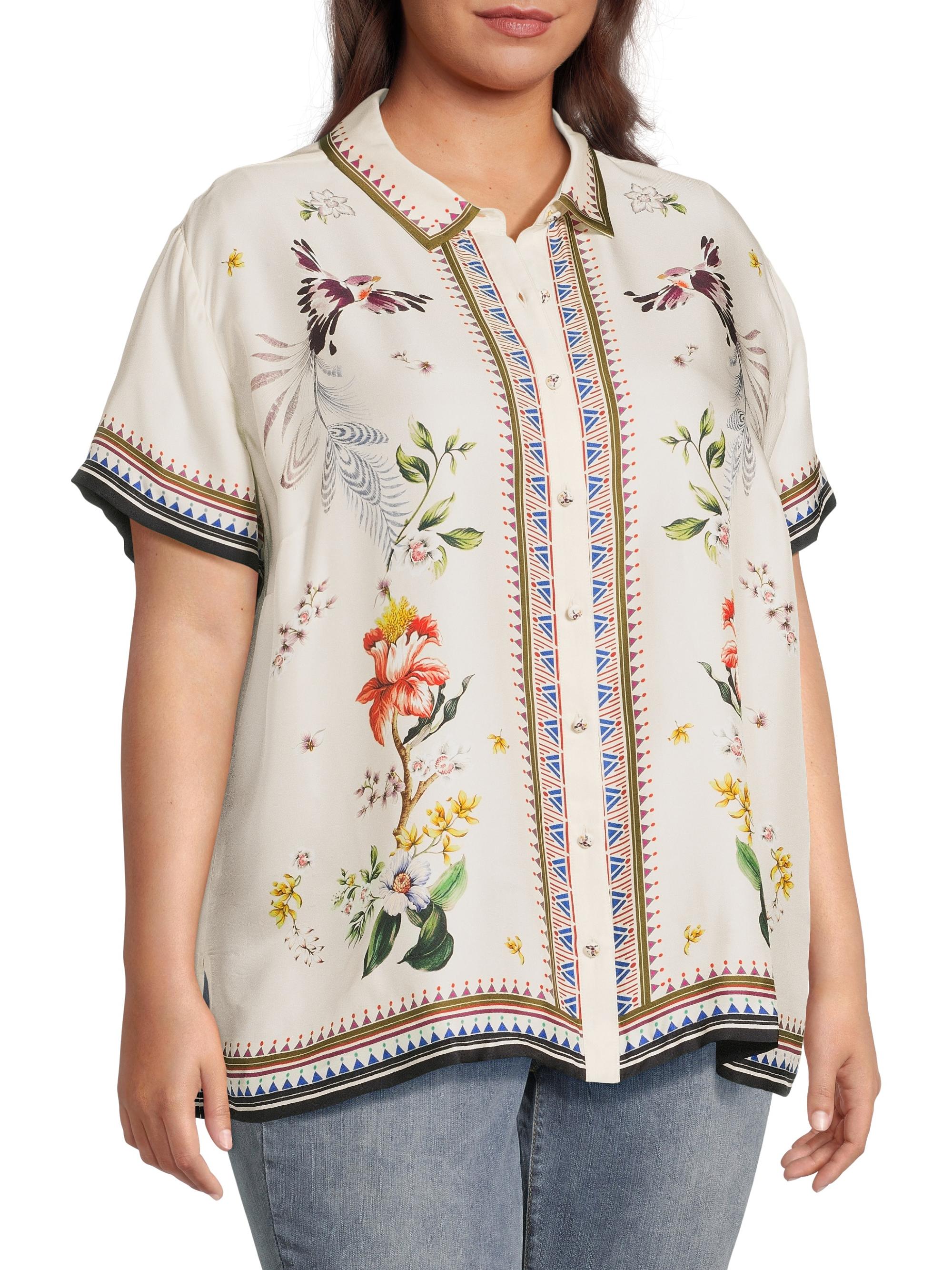 Johnny Was Plus Ophelia Camp Shirt | Saks Fifth Avenue