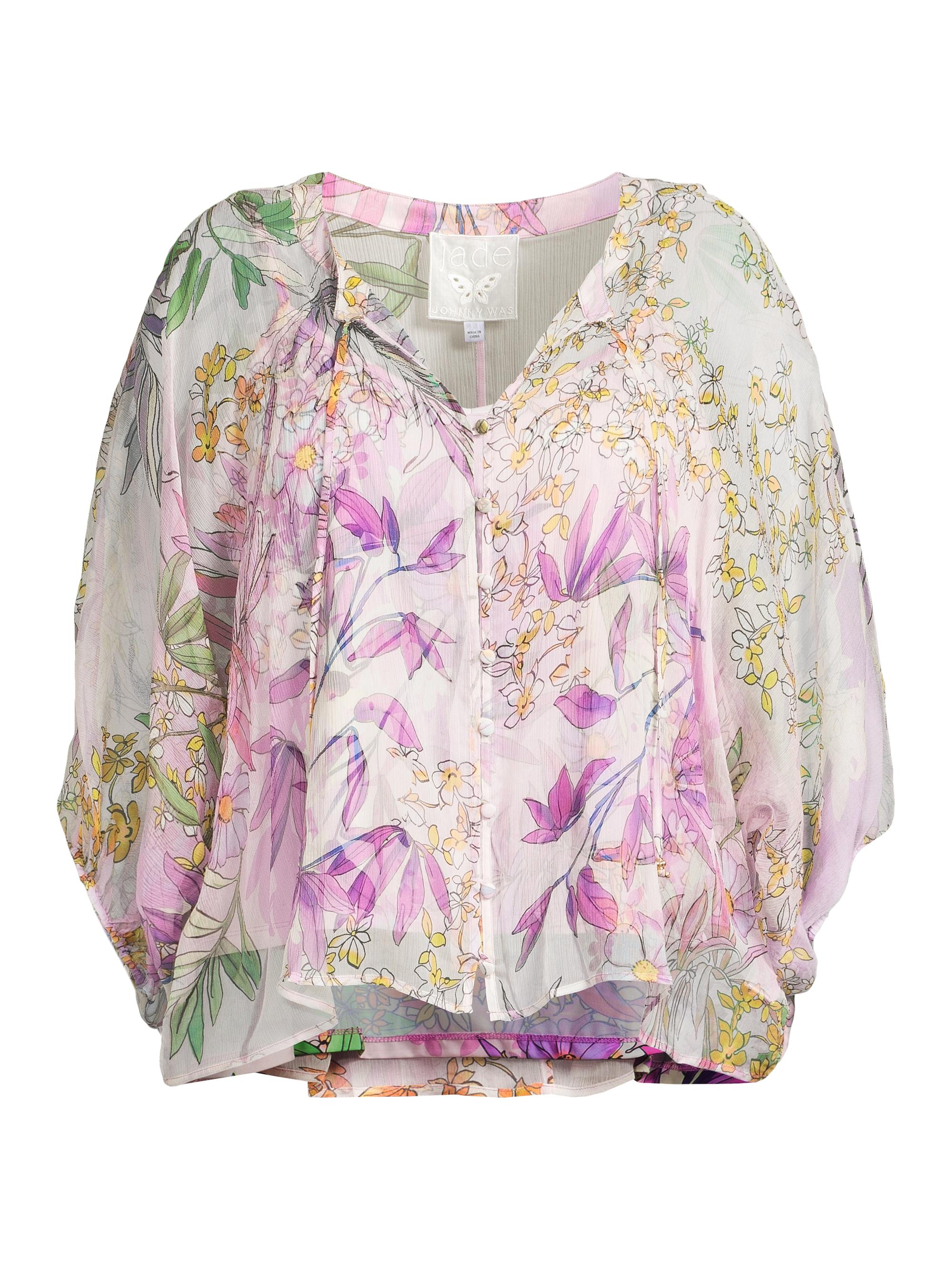 Johnny Was Women's Plus Harlyn Silk Button-Front Blouse - Dallia