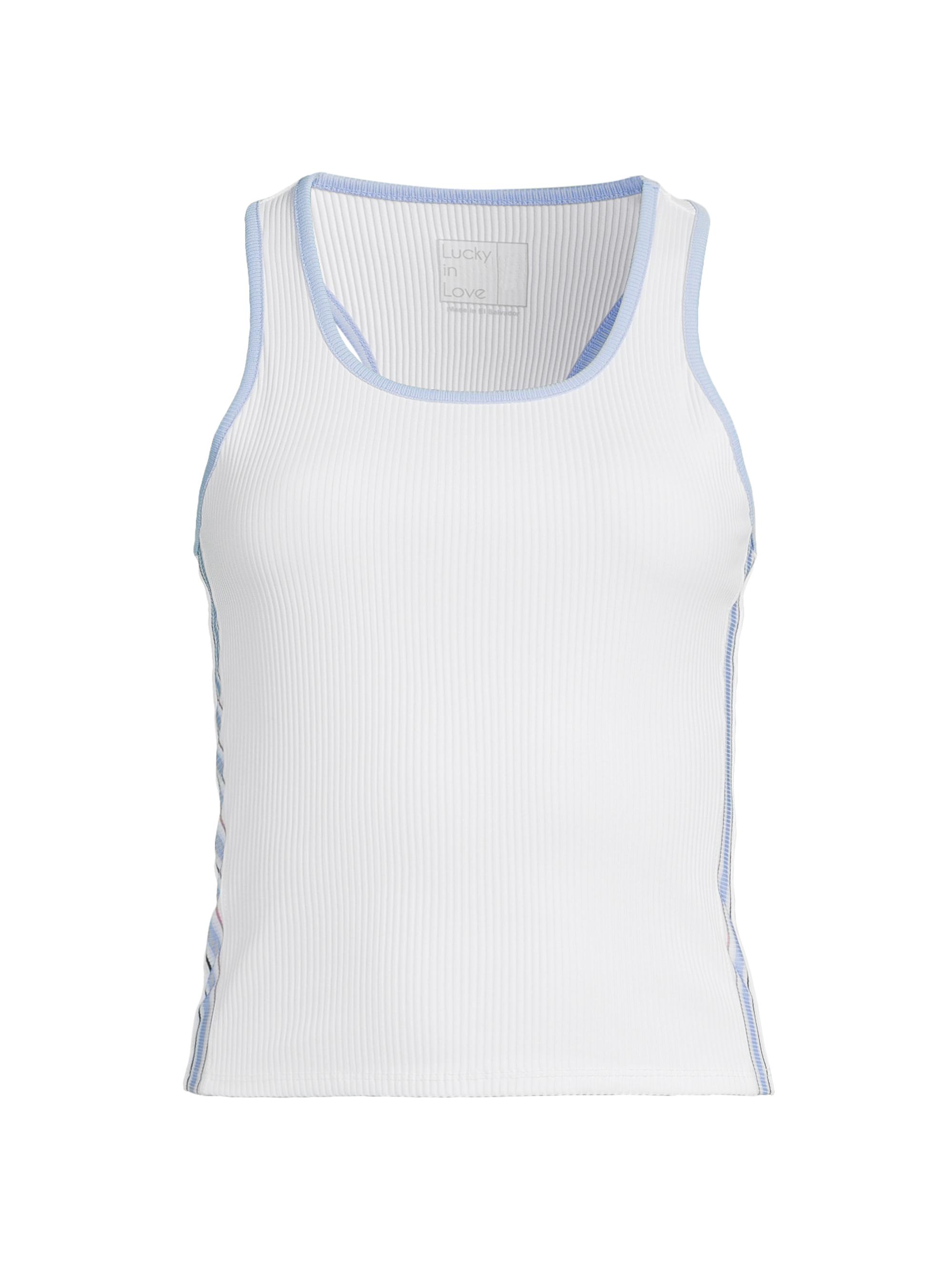 Lucky in Love Women's Got The Blues Rib-Knit Tank - White