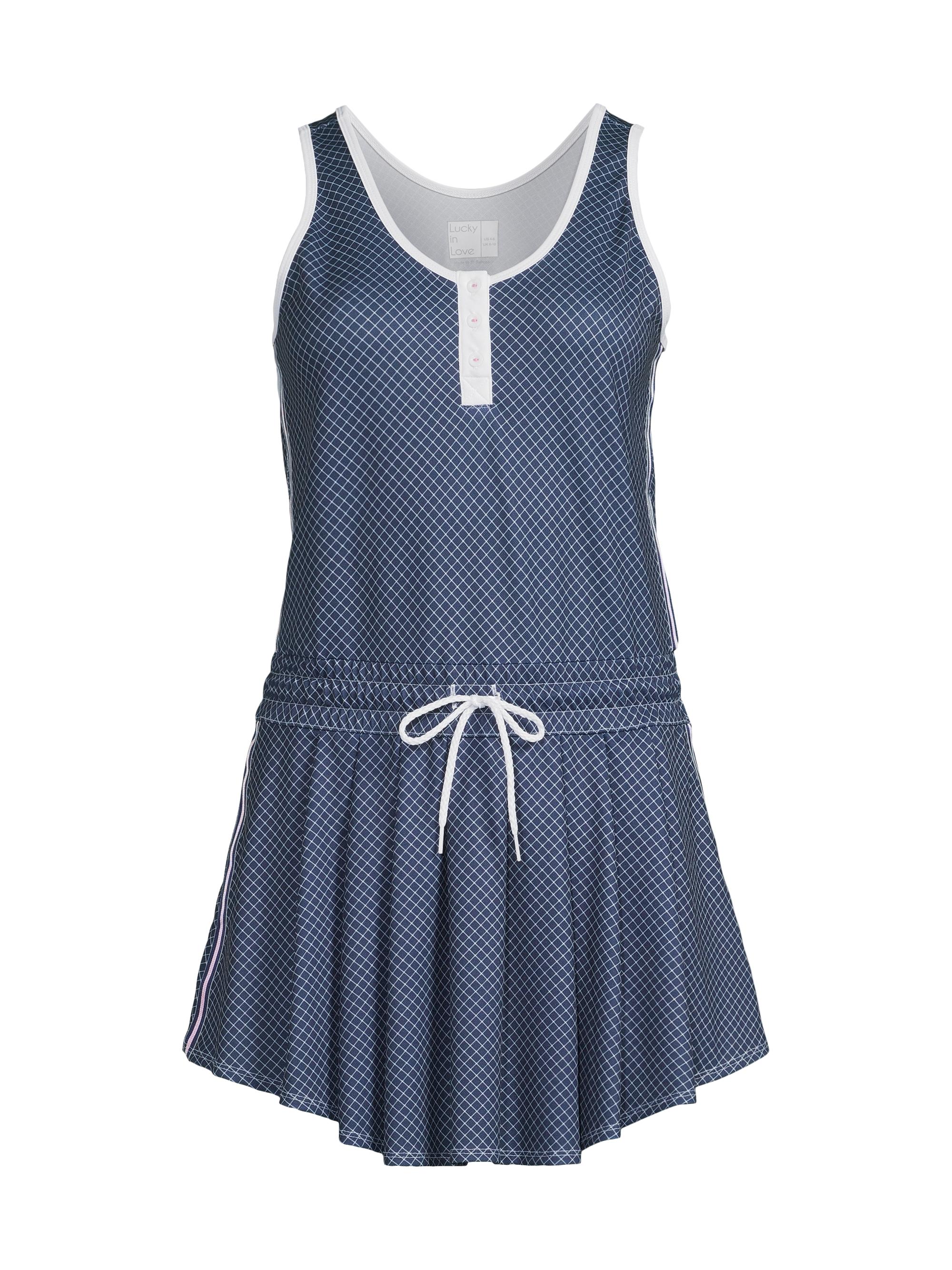 Lucky in Love Women's Country Club Plaid Tennis Dress - Midnight