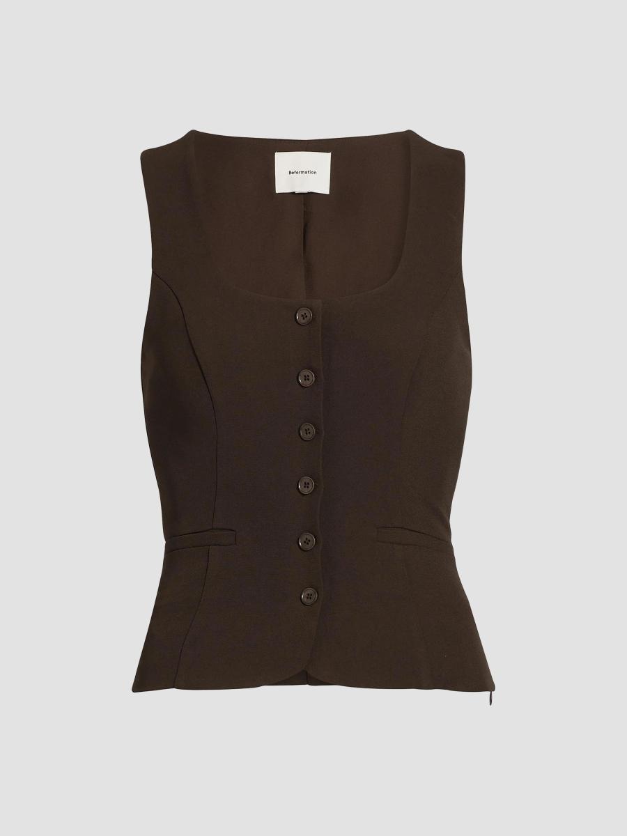 Reformation Delanie Square Neck Sleeveless Top | Saks Fifth Avenue