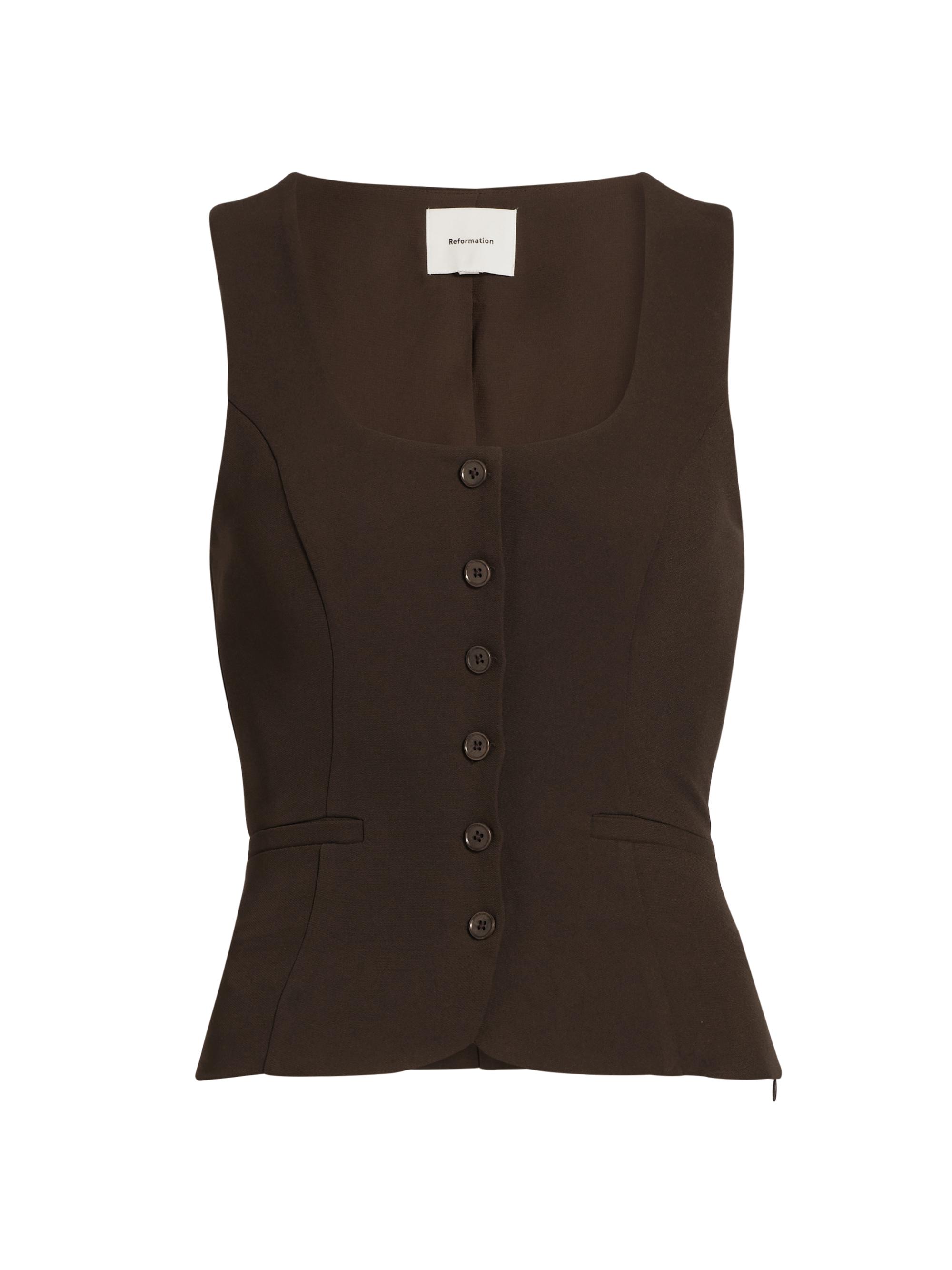 Reformation Women's Delanie Square Neck Sleeveless Top - Mole