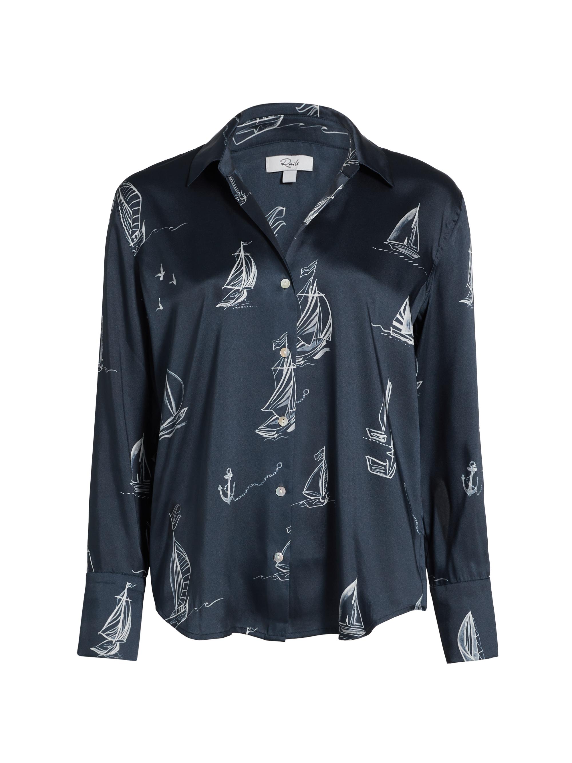 Rails Women's Ledger Nautical Twill Button-Front Shirt - Sailboats