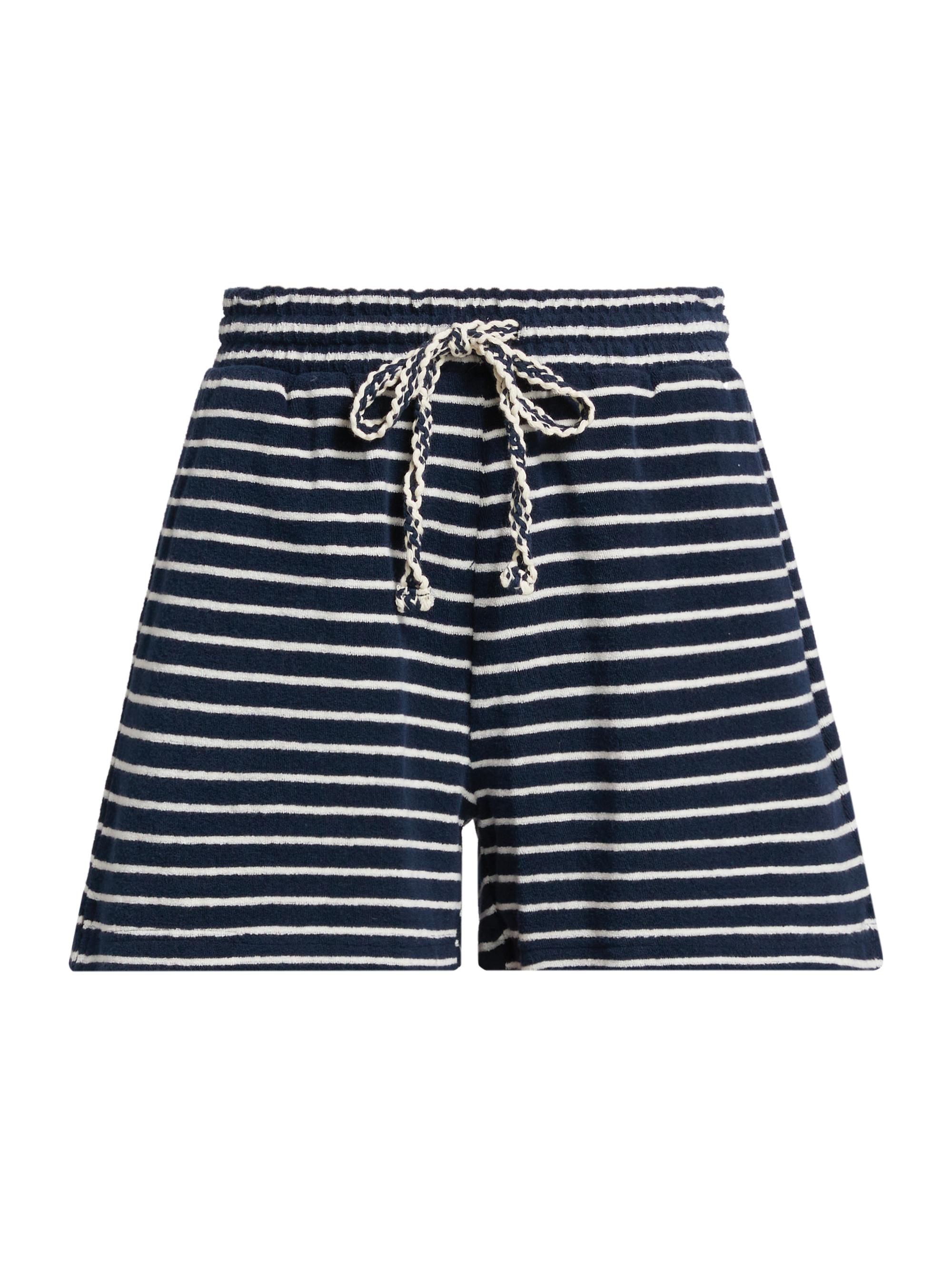 Rails Women's Teddy Striped Cotton Terry Shorts - Navy  Stripe