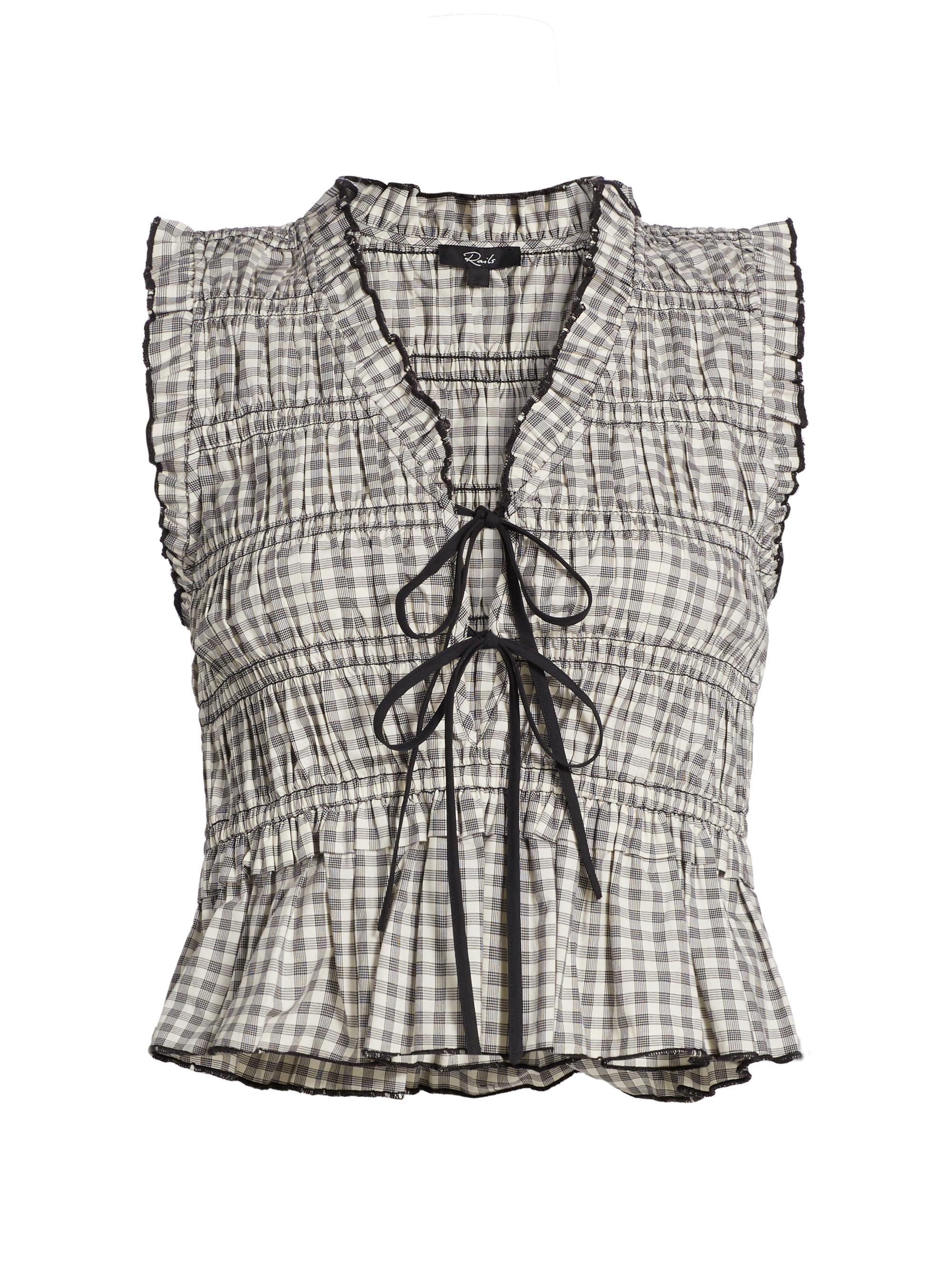 Rails Women's Martine Gingham Cotton-Blend Blouse -  Jet Gingham