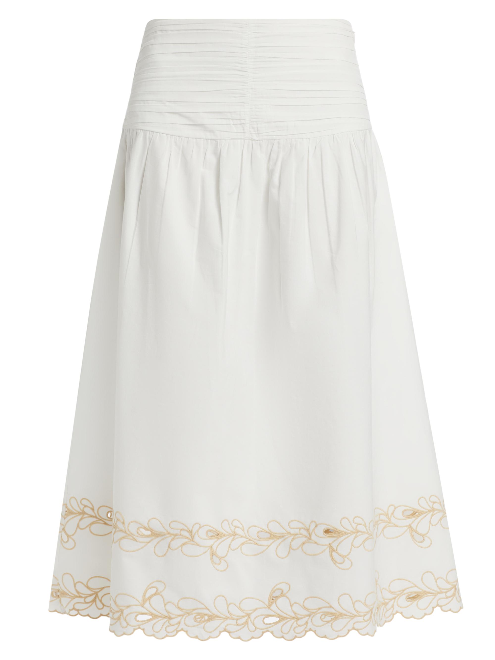 Rails Women's Sol Cotton Poplin Eyelet-Hem Midi-Skirt - White