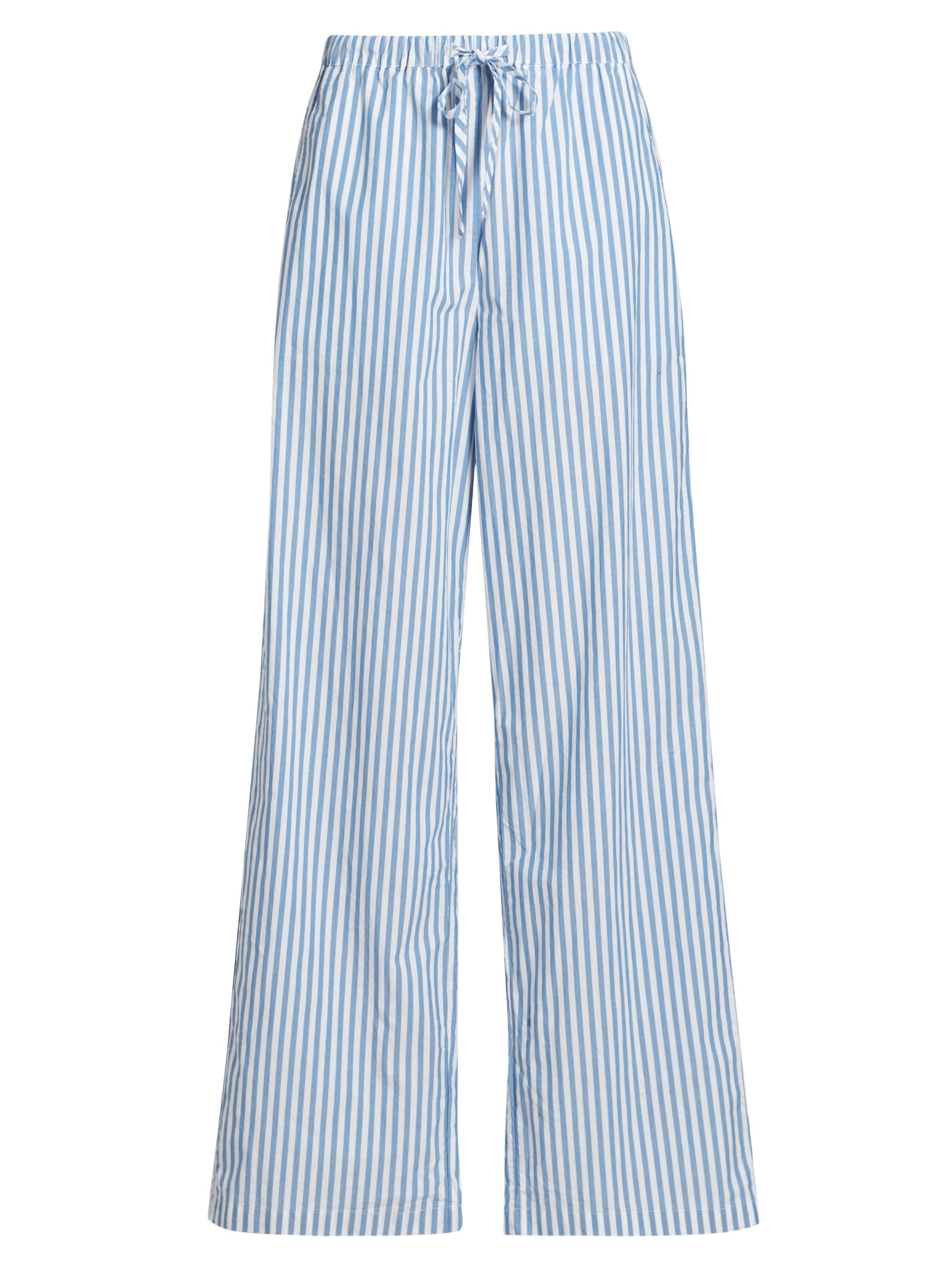 Rails Women's Emmie Striped Cotton Wide-Leg Pants - Mariner White Stripe