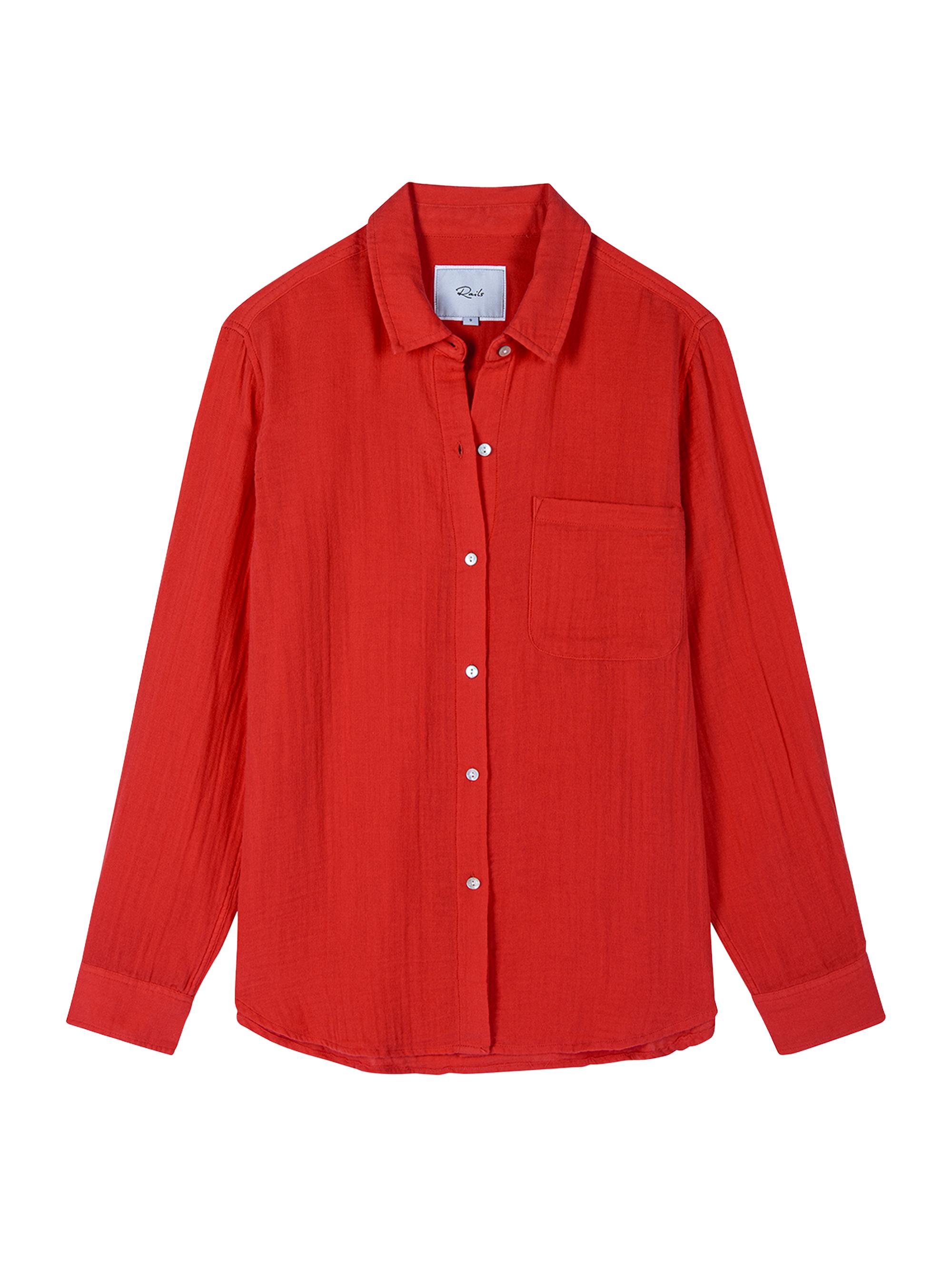 Rails Women's Ellis Gauze Button-Front Shirt - Cherry