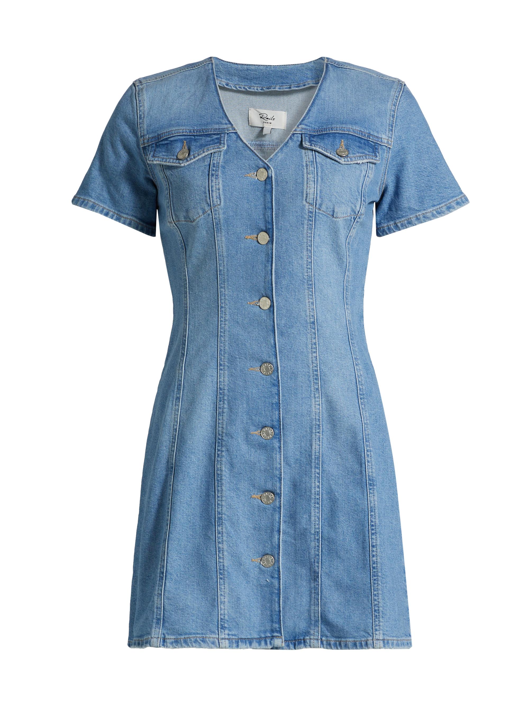 Rails Women's Saratoga Denim Trucker Minidress - Faded Seaglass