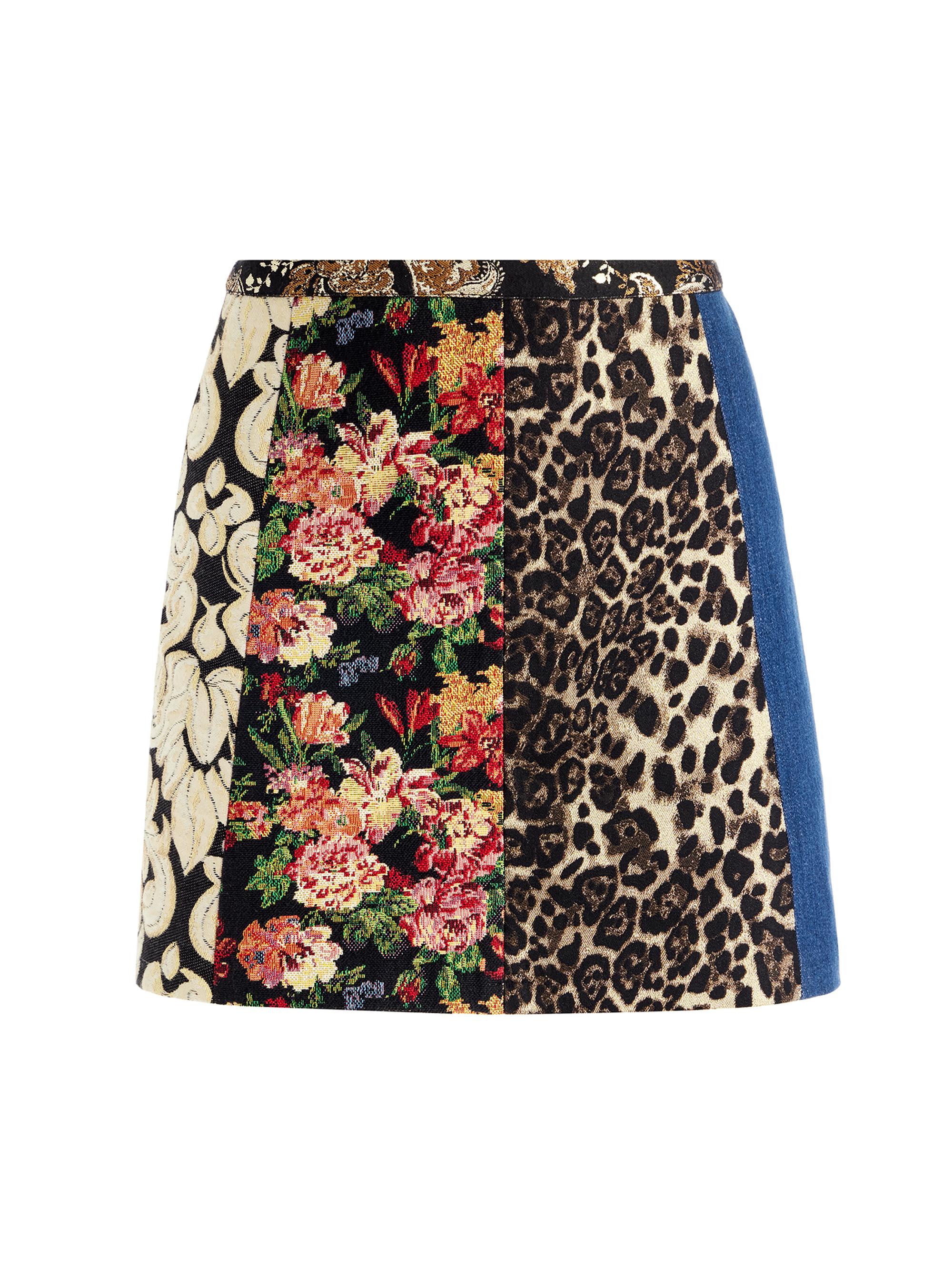 Alice + Olivia Riley Mixed-Media Miniskirt | Saks Fifth Avenue