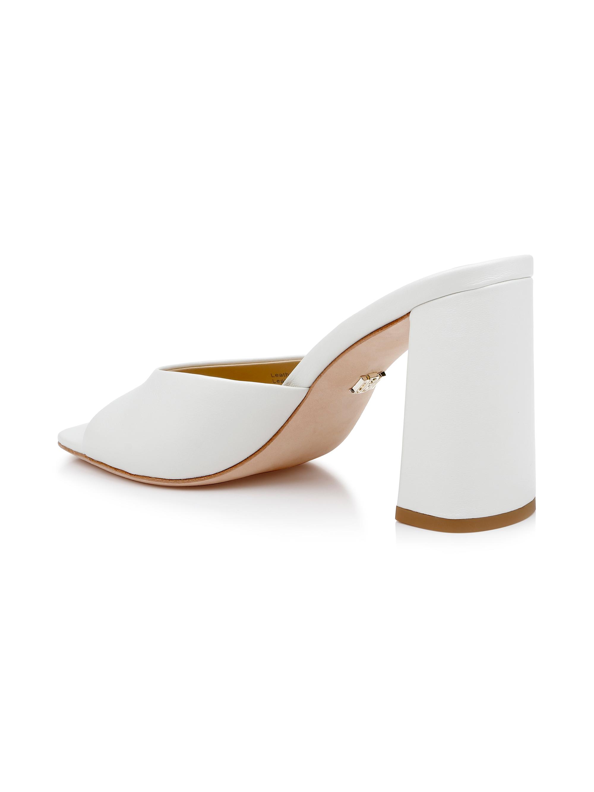 Badgley Mischka Cadence 85MM Leather Block-Heel Mules | Saks Fifth