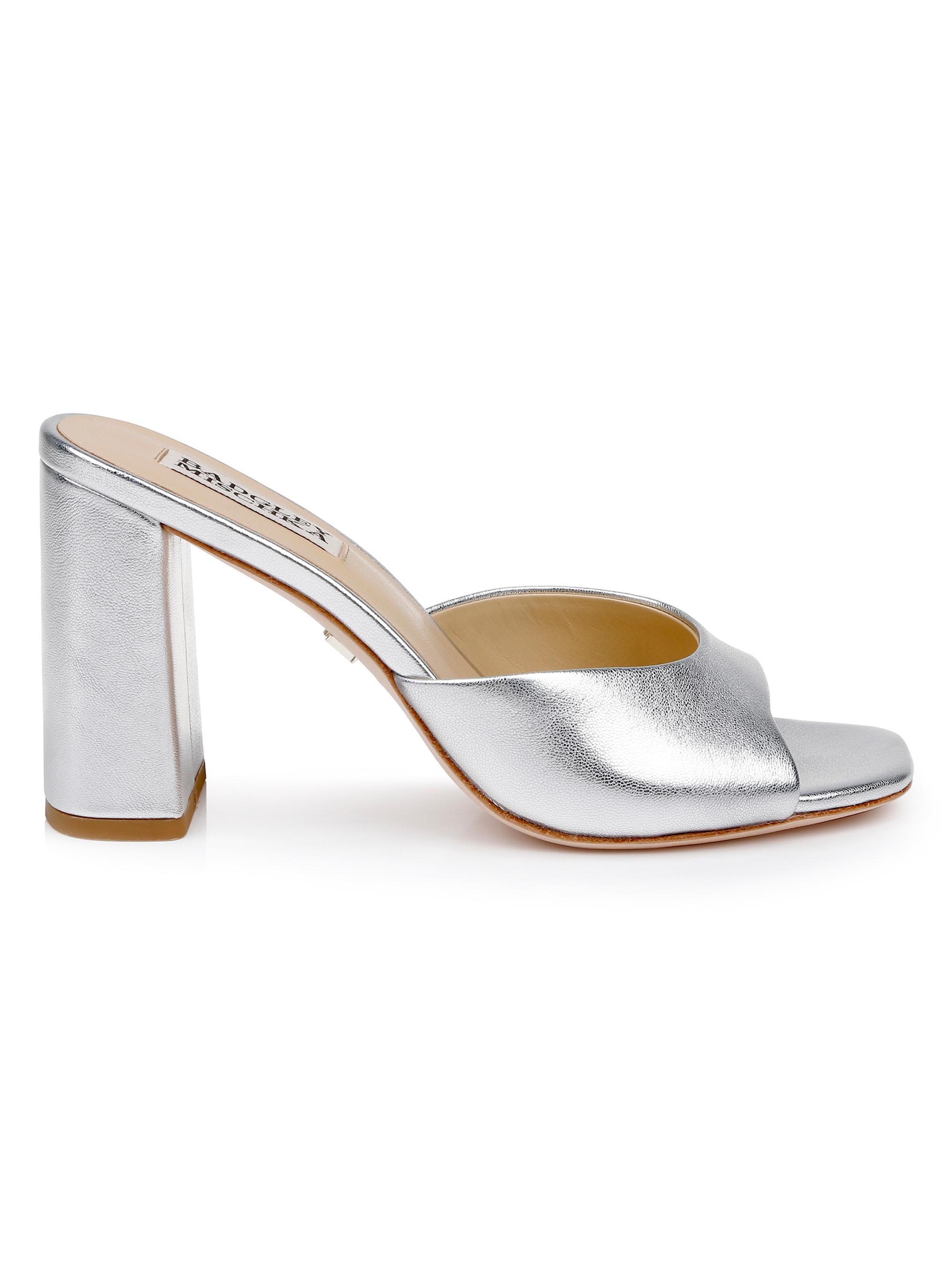 Badgley Mischka Women's Cadence Leather Mules - Silver