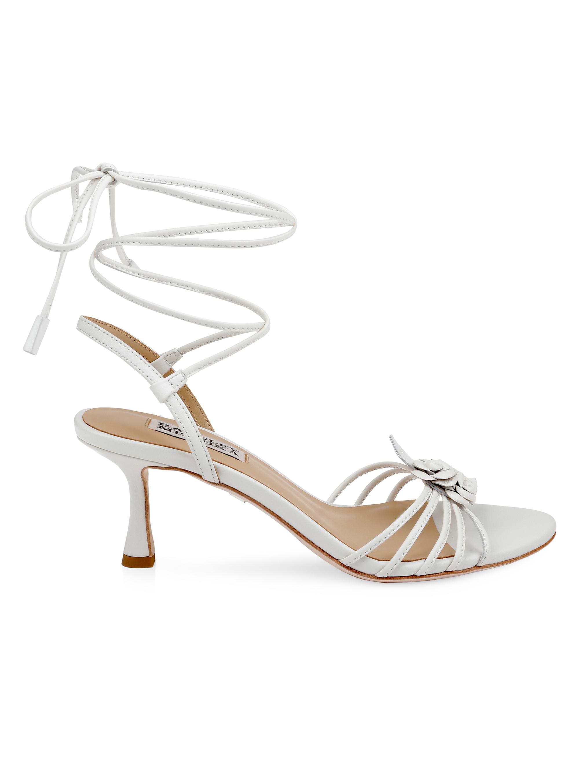 Badgley Mischka Women's Darlyn 65MM Leather Sandals - White