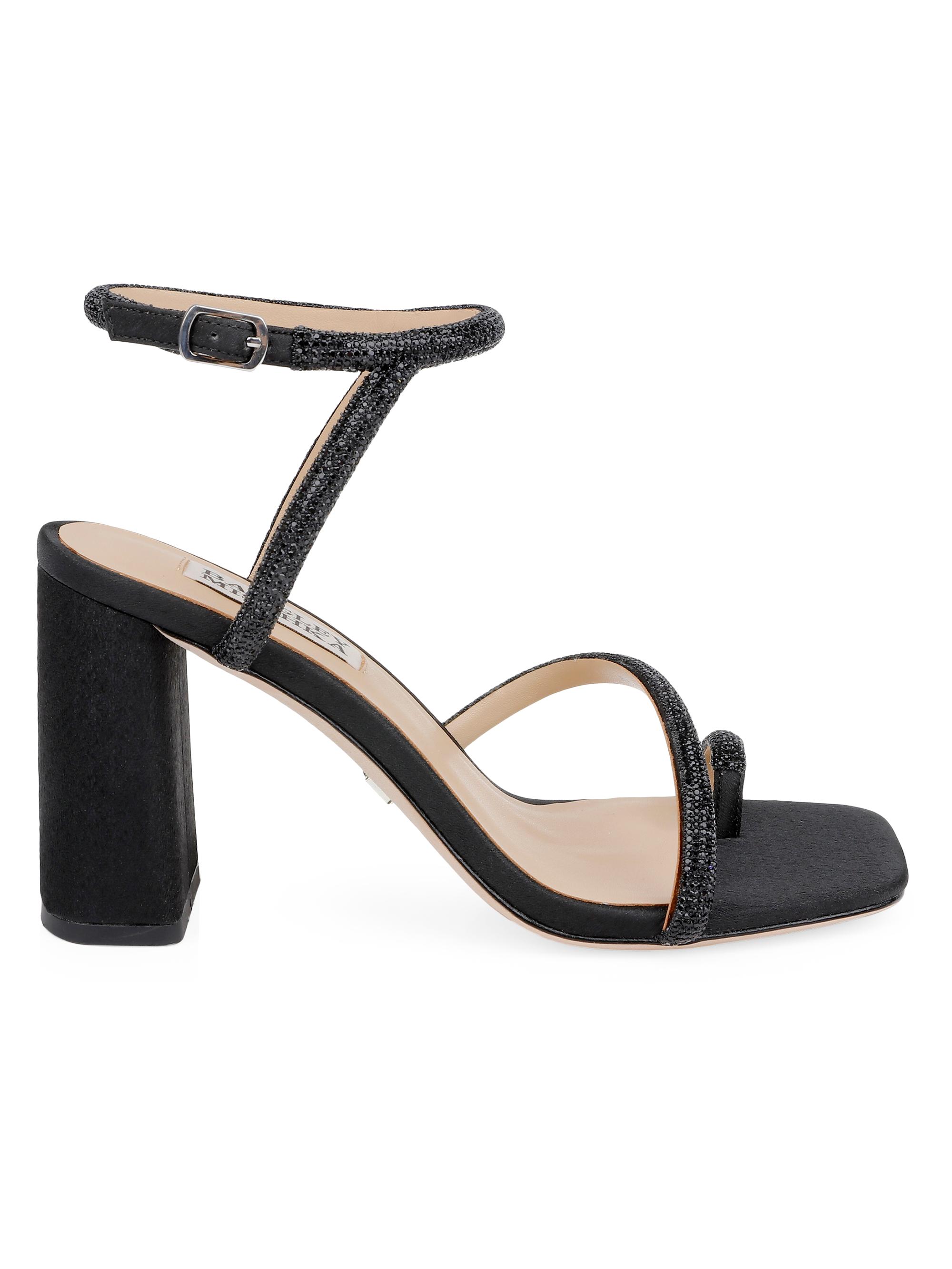 Badgley Mischka Women's Dalilah 85MM Embellished Crepe Sandals - Black Crepe