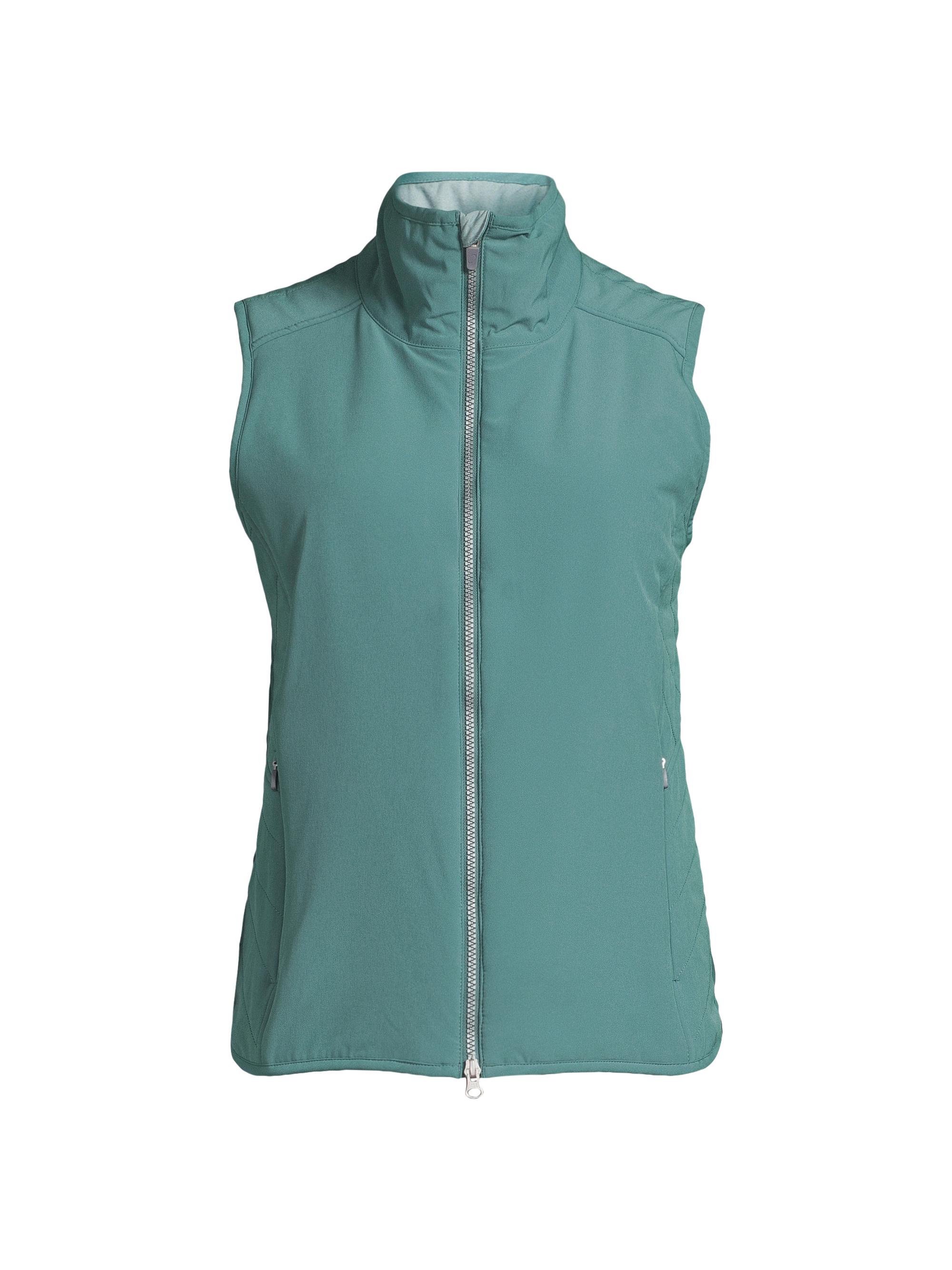 Zero Restriction Women's Saige Quilted-Side Zip-Up Vest - Blue Smoke