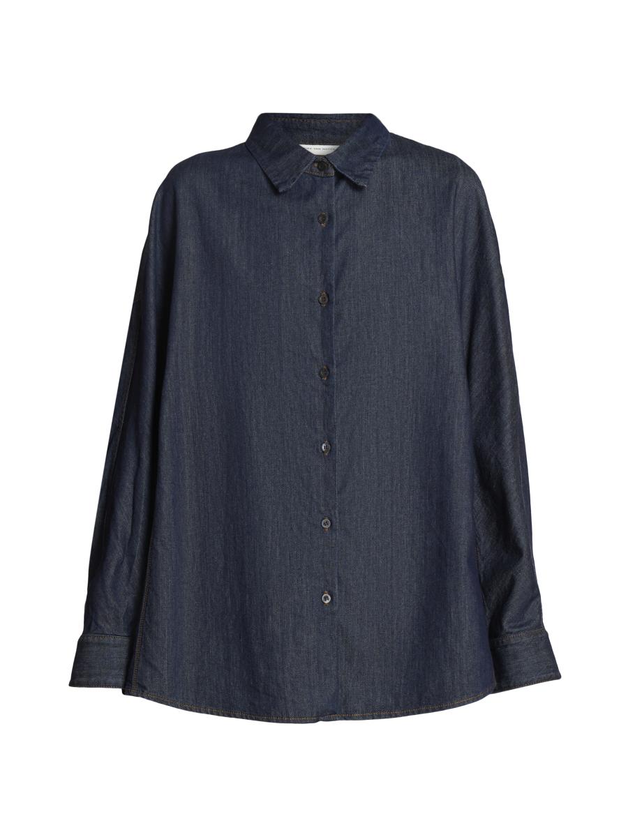 Dries Van Noten Casio Denim Oversized Button-Front Shirt