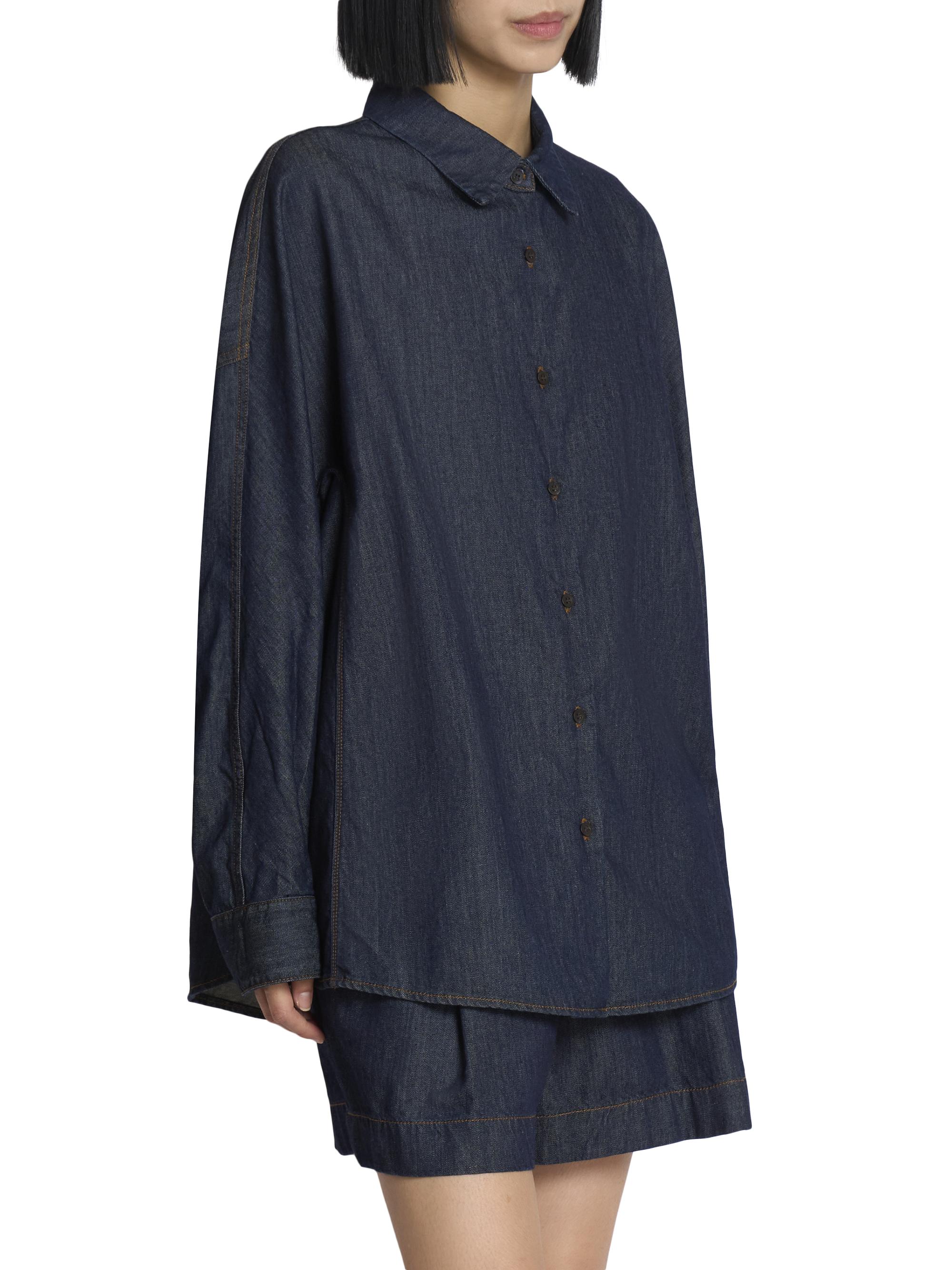 Dries Van Noten Casio Denim Oversized Button-Front Shirt | Saks