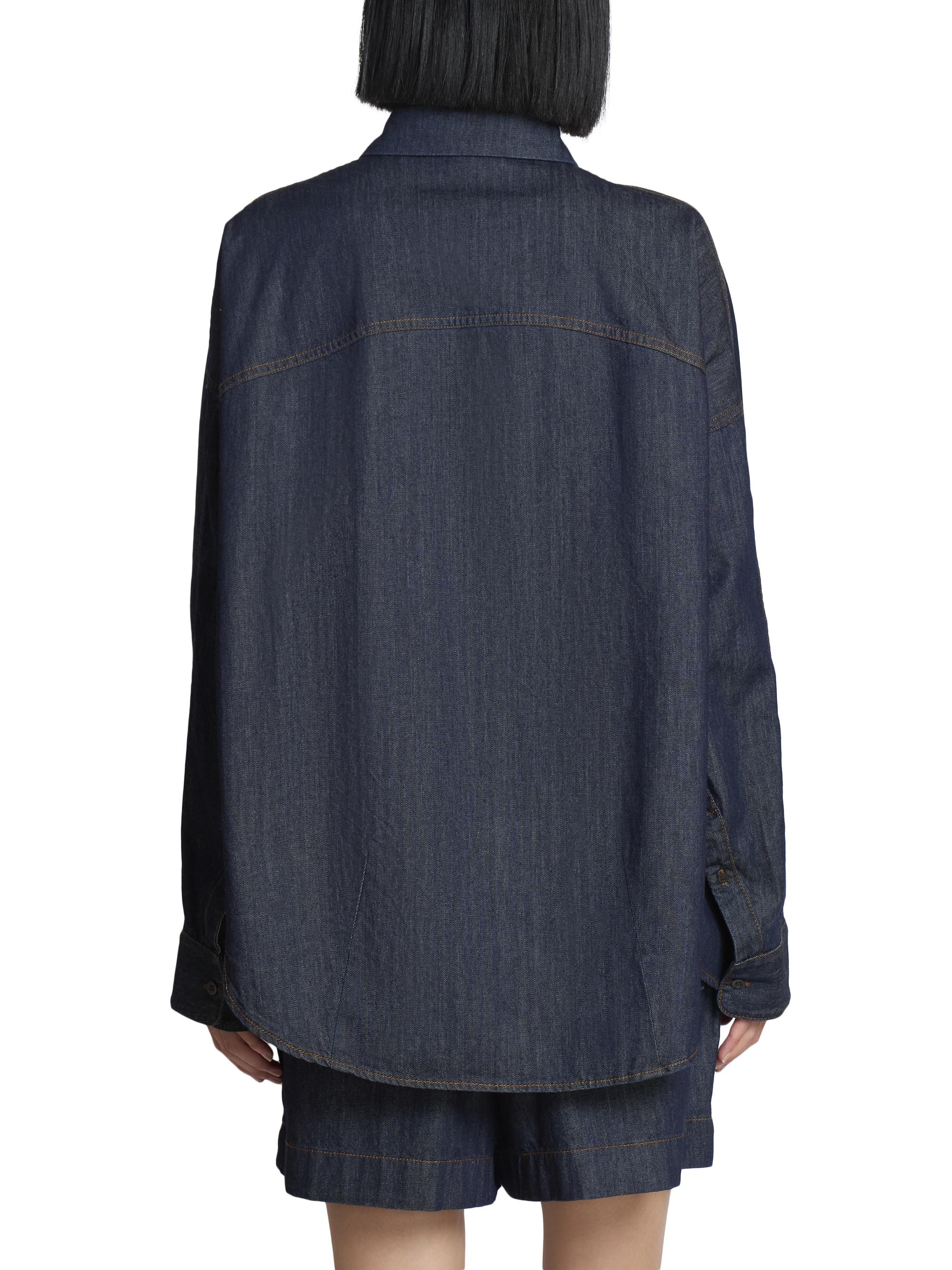 Dries Van Noten Casio Denim Oversized Button-Front Shirt | Saks