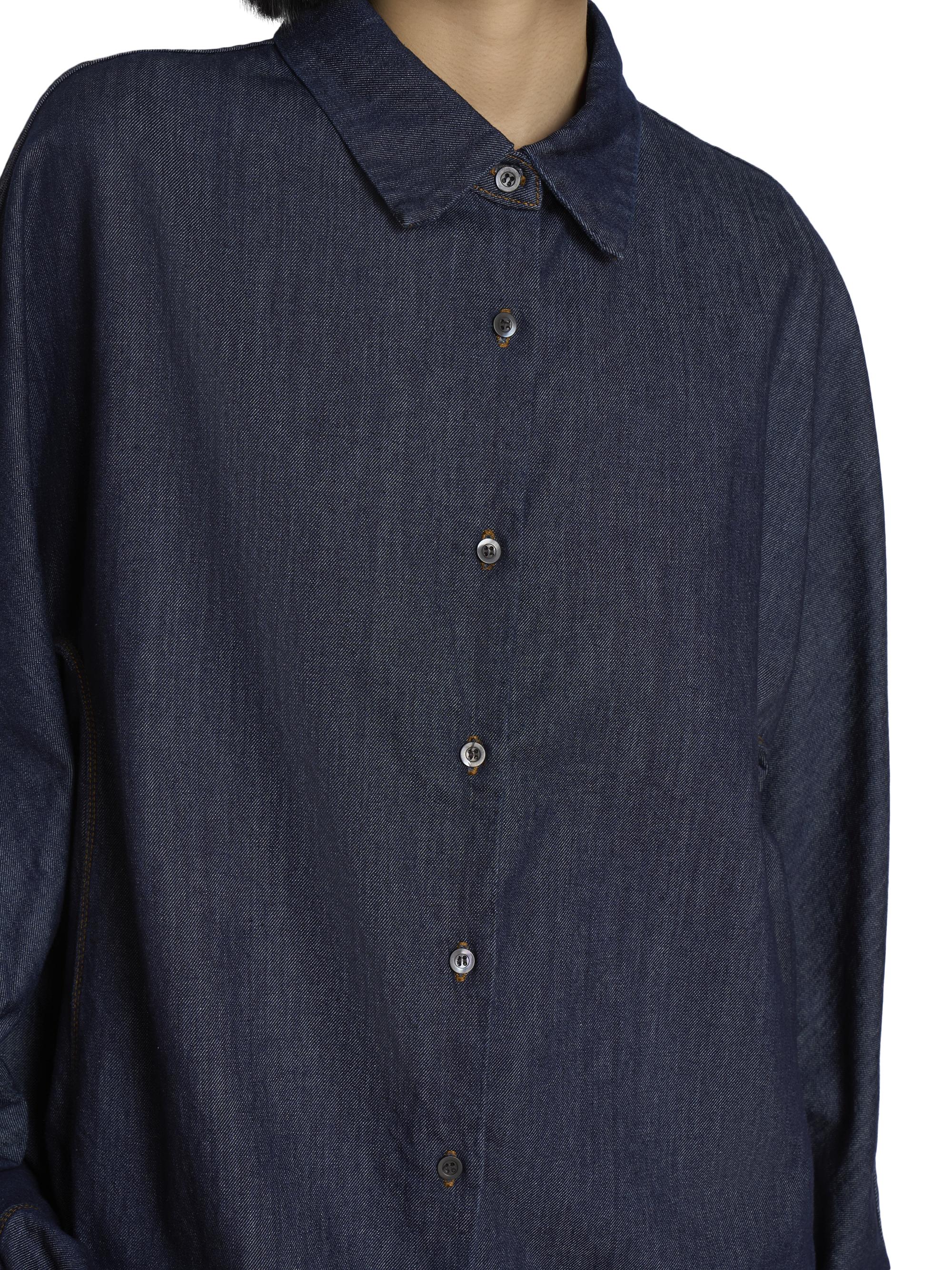 Dries Van Noten Casio Denim Oversized Button-Front Shirt | Saks