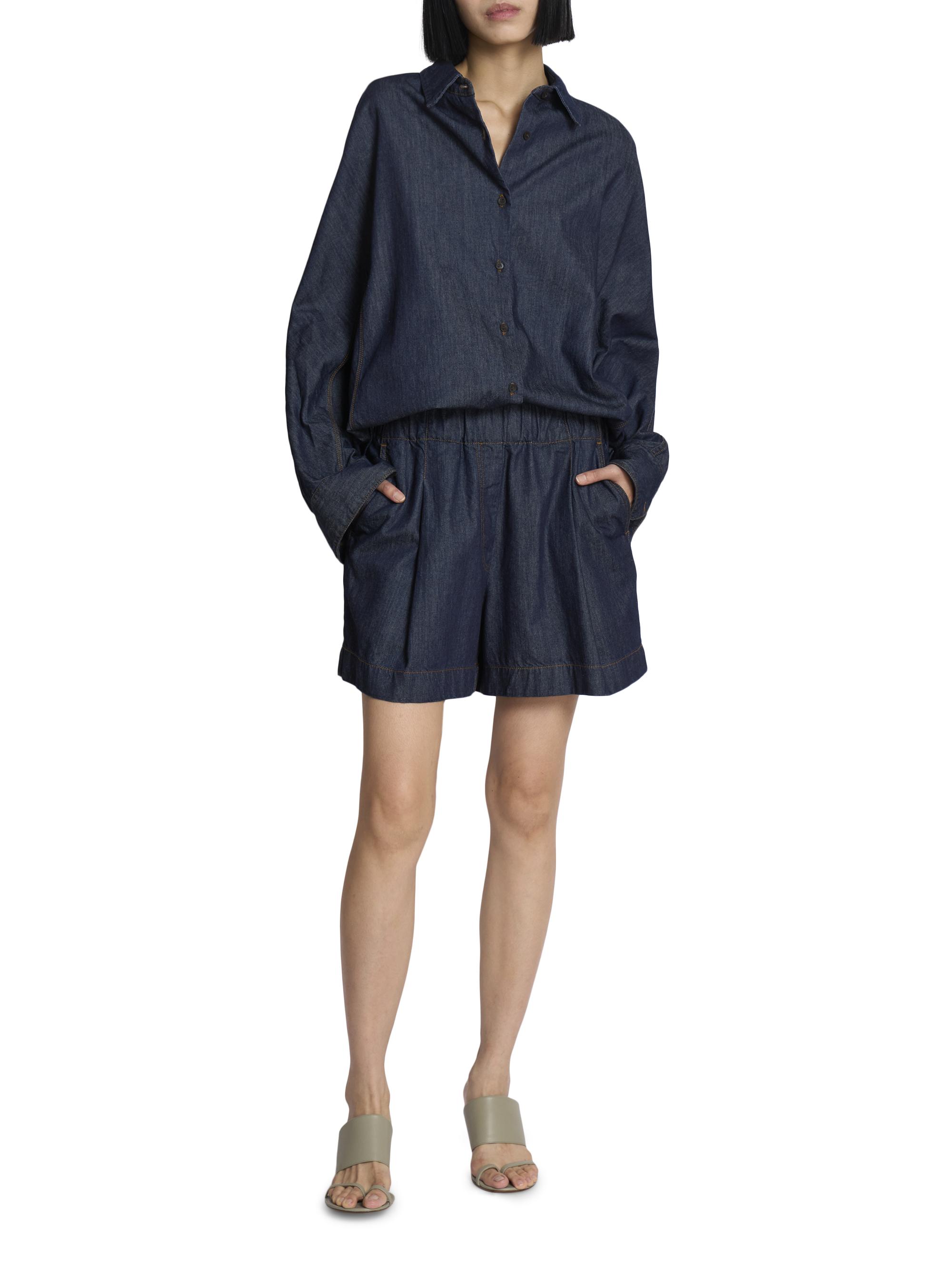 Dries Van Noten Casio Denim Oversized Button-Front Shirt | Saks