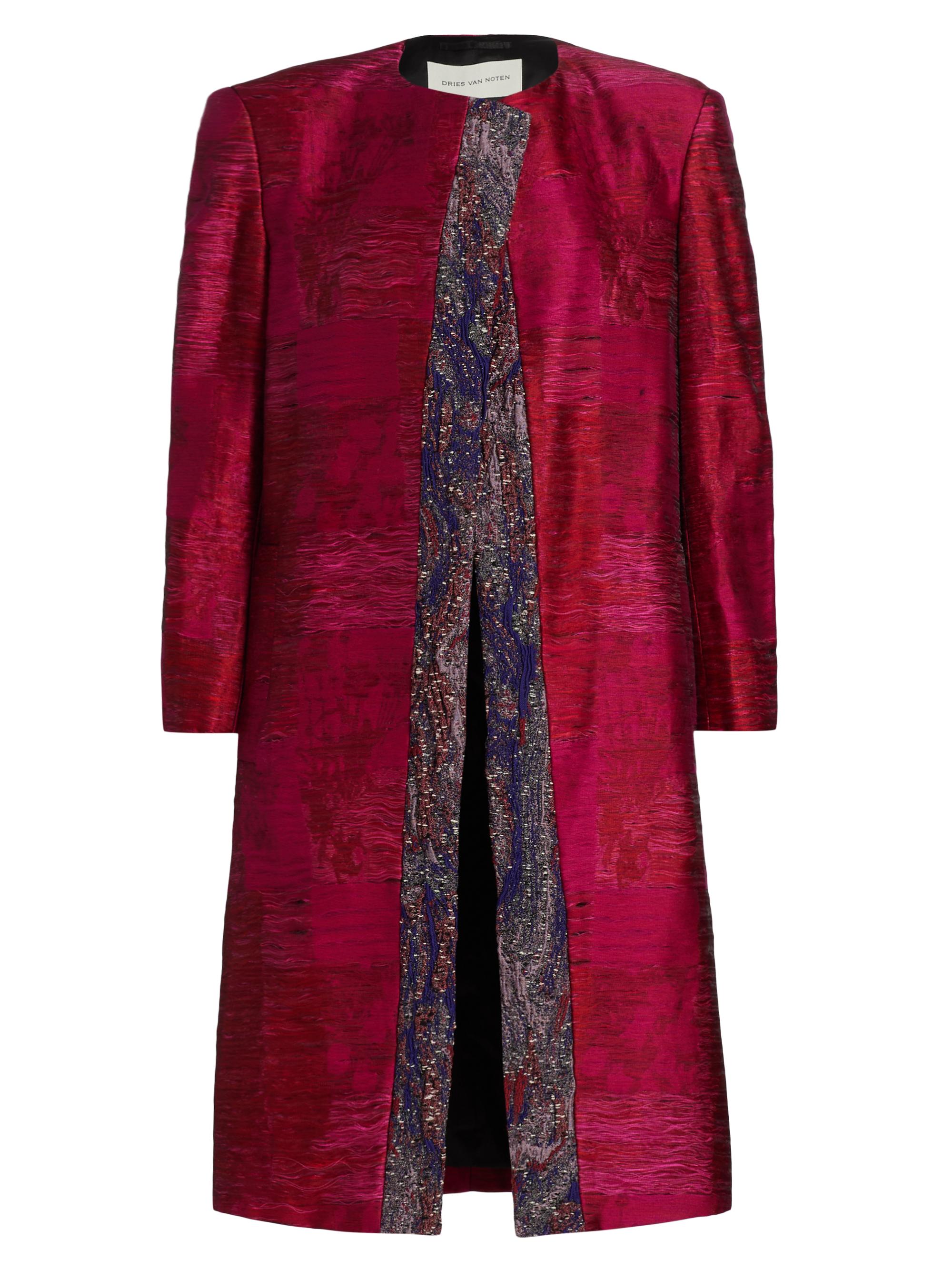 Dries Van Noten Women's Rivkam Woven Satin Overcoat - Fuschia