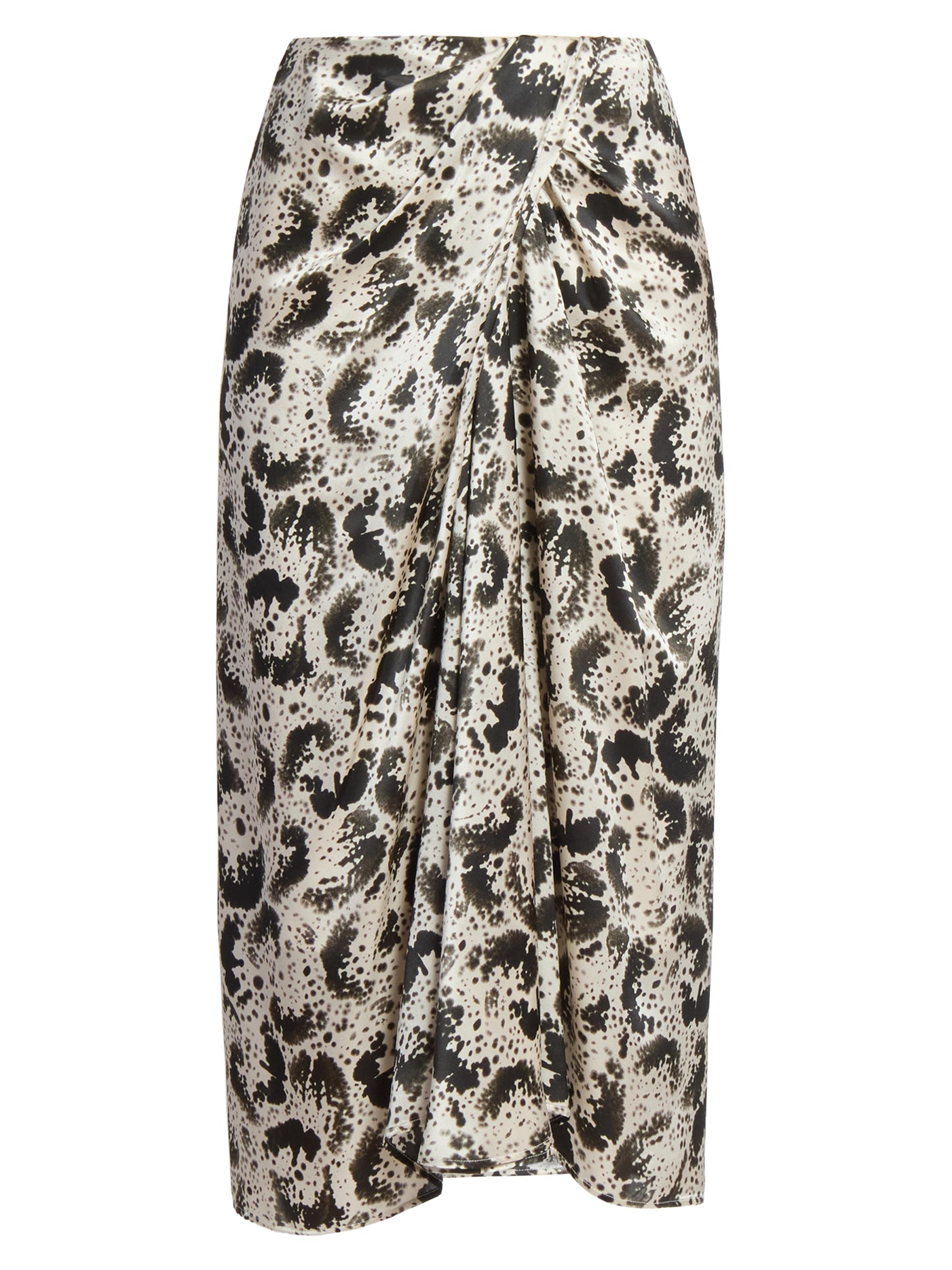 Dries Van Noten Women's Sampa Draped Abstract Print Silk Midi-Skirt - Black