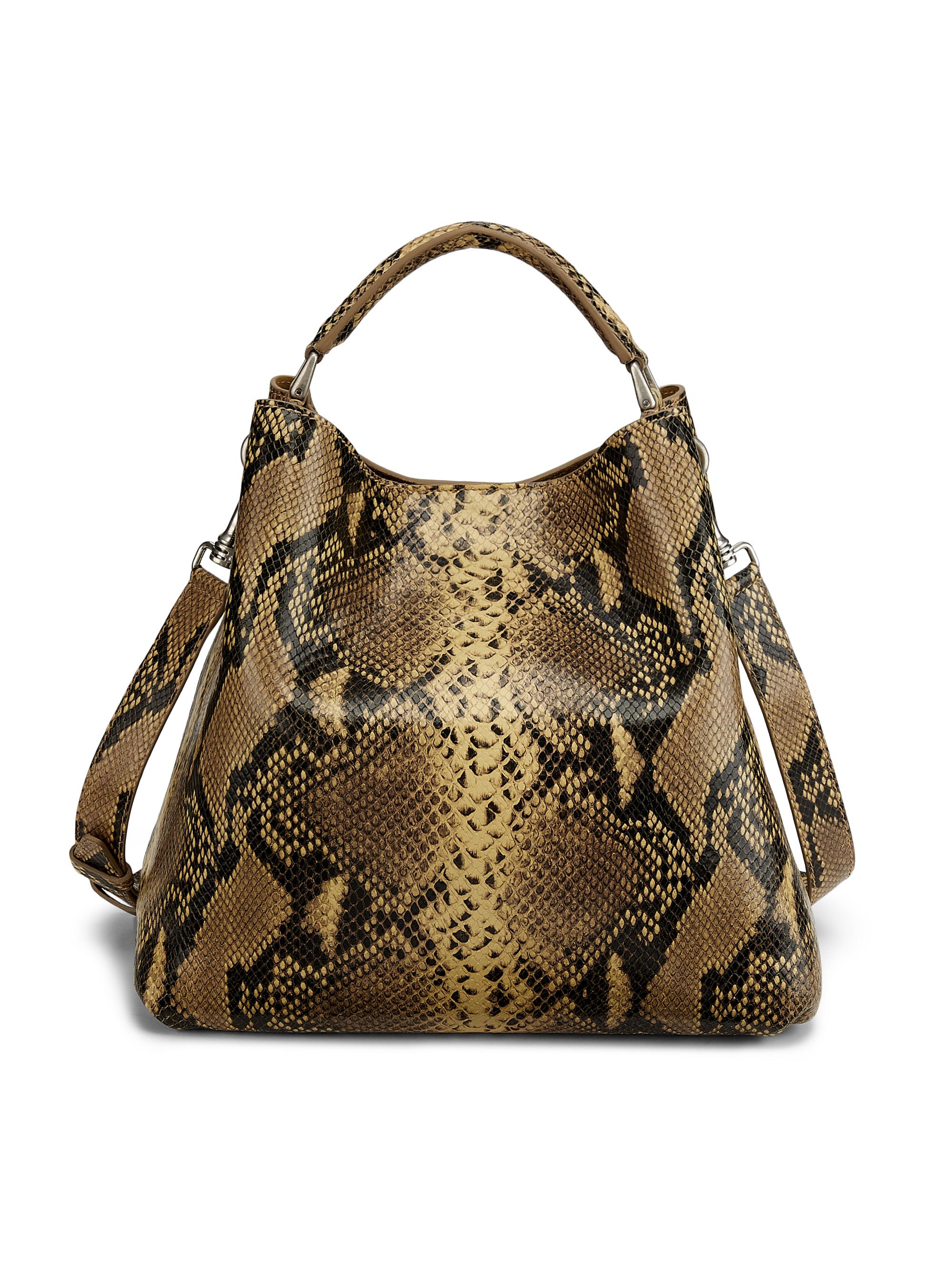Dries Van Noten Women's Grip Snakeskin-Embossed Bucket Bag - Beige
