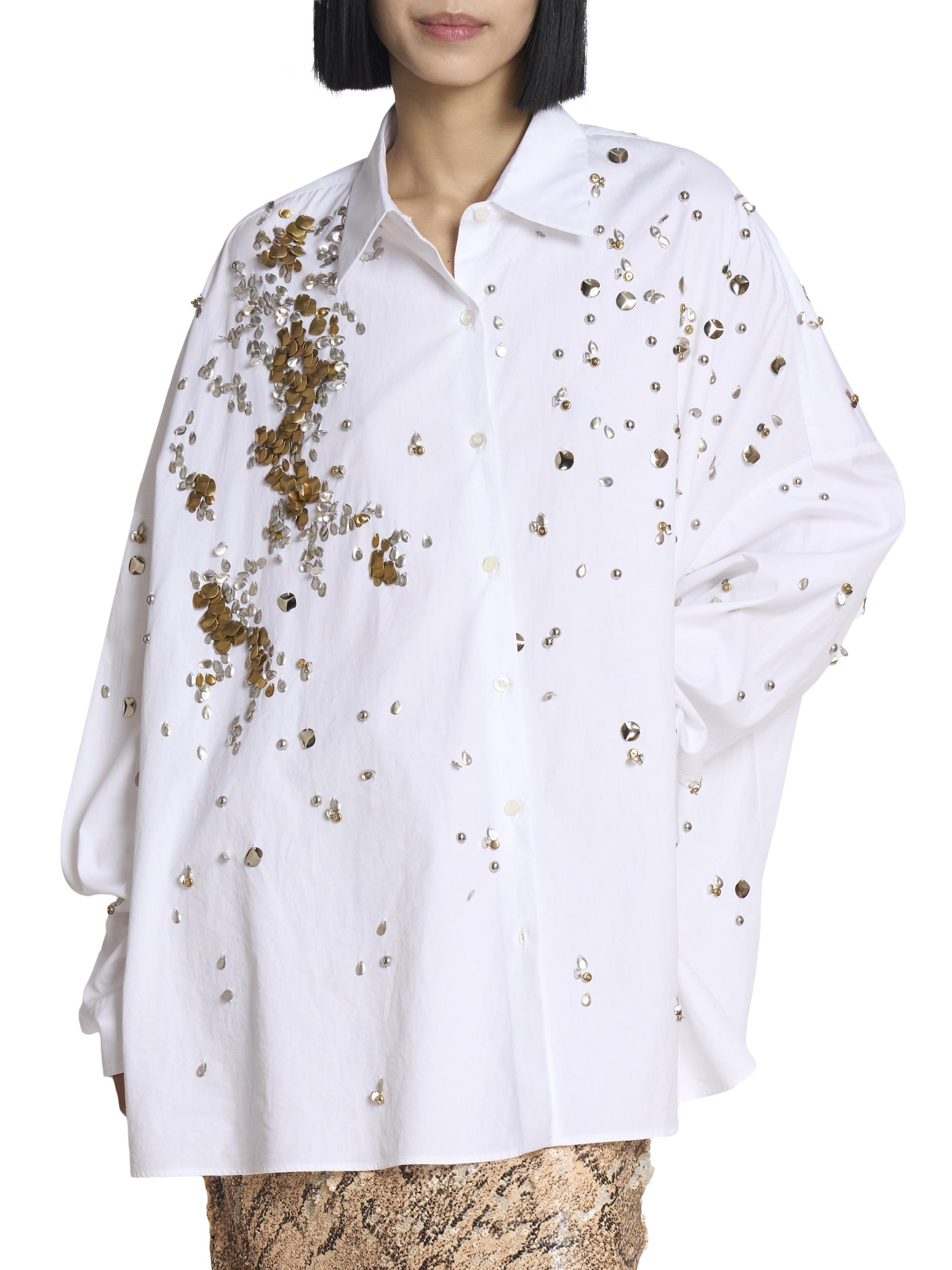 Dries Van Noten Casia Embellished Cotton Poplin Shirt | Saks Fifth