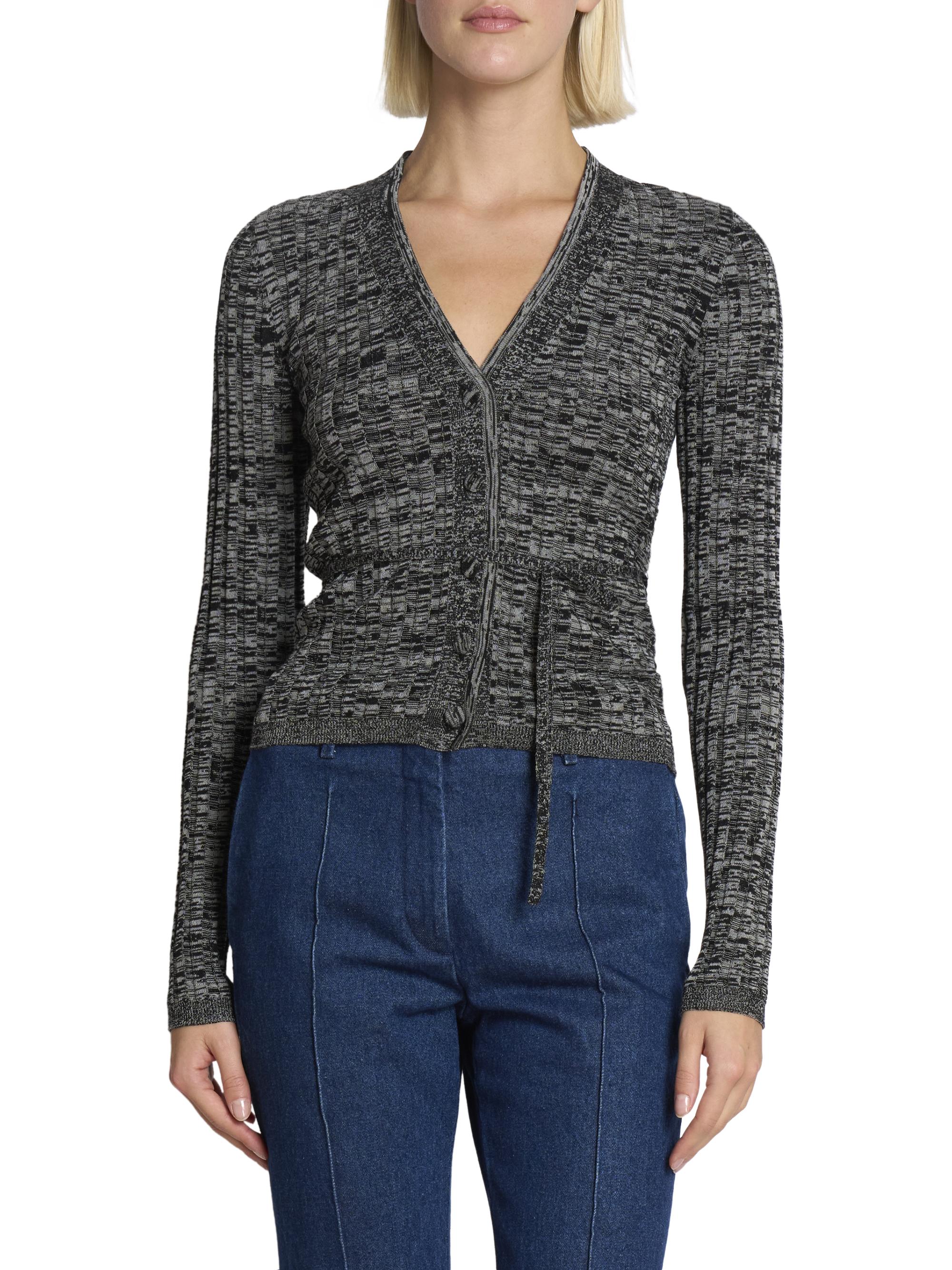 Dries Van Noten Torvi Ribbed Cotton Tie-Waist Cardigan | Saks