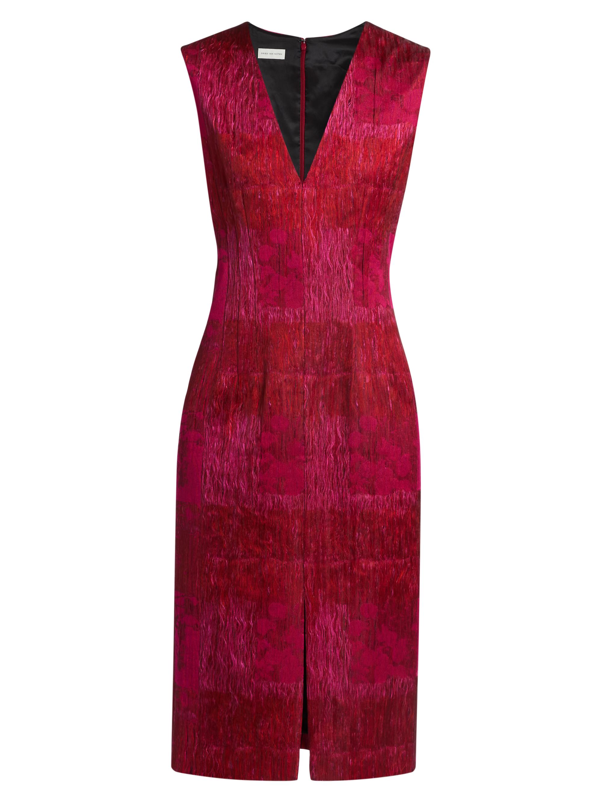 Dries Van Noten Women's Delina Thread Jacquard Dress - Fuschia