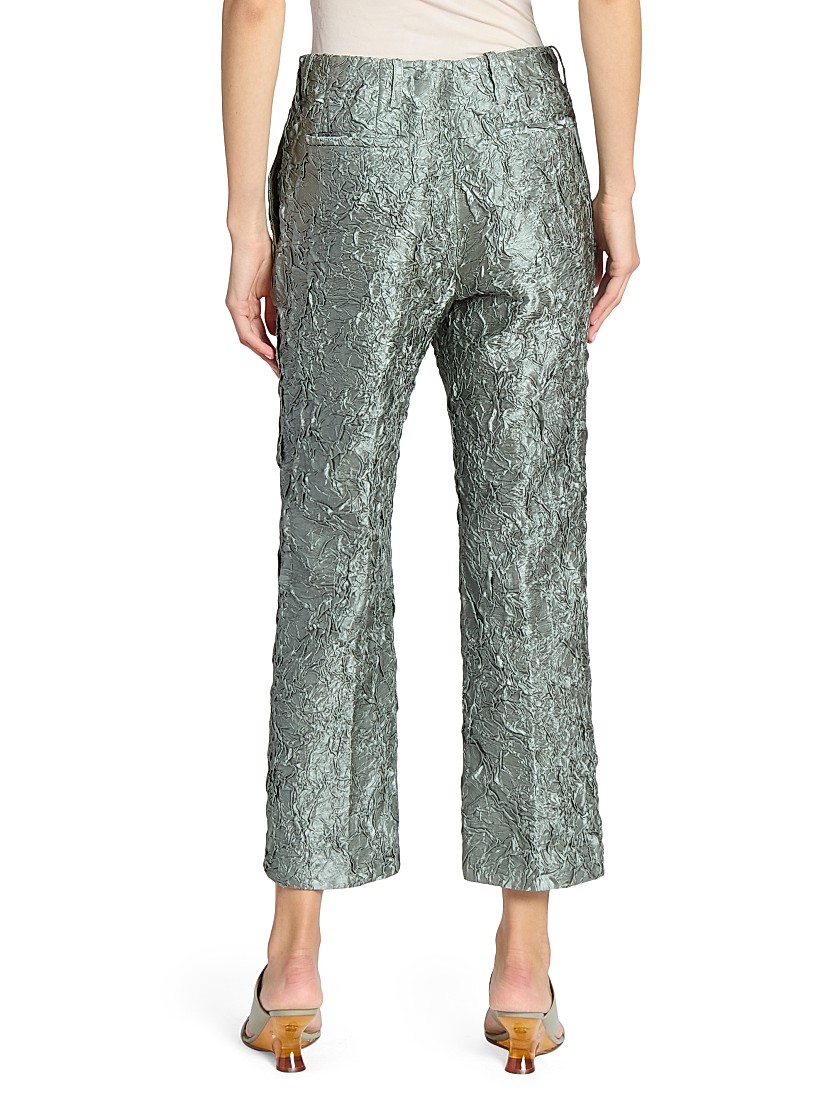 Shop Dries Van Noten Paloma Crinkled Metallic Crop Pants Shop Dries Van Noten Paloma Crinkled Metallic Crop Pants