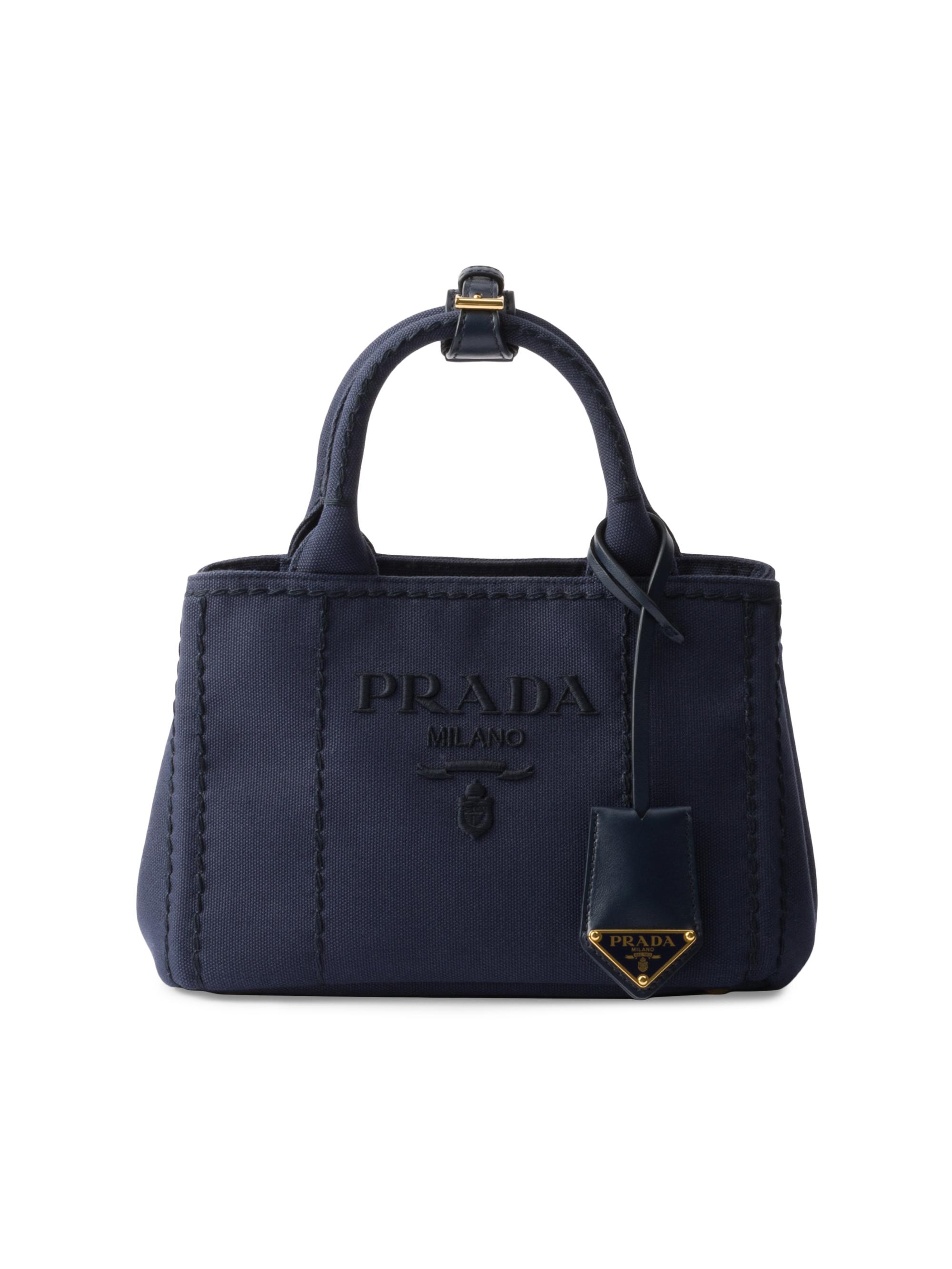 Prada Jardinière Small Cotton Canvas Top Handle Bag | Saks Fifth