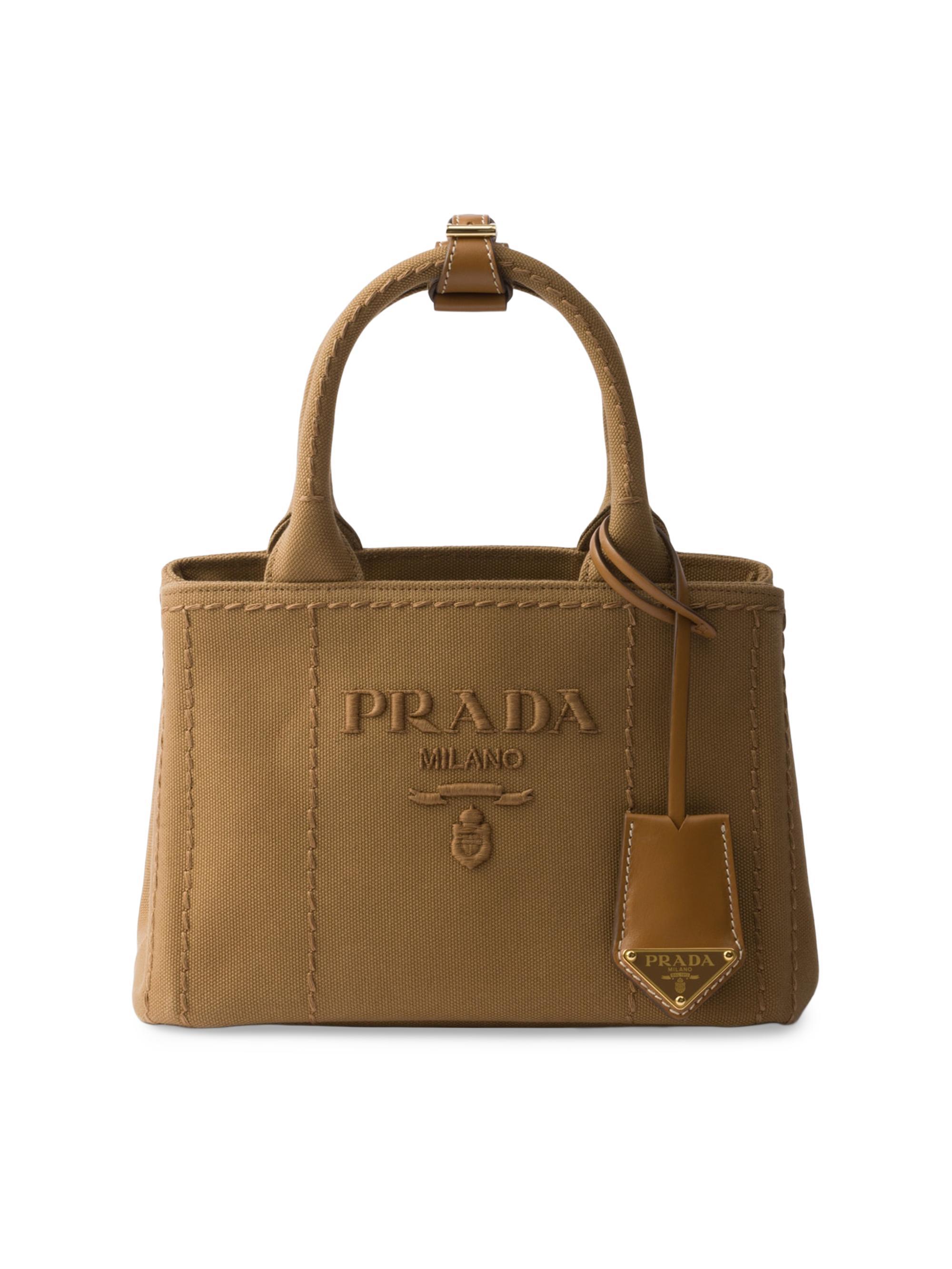 Prada Jardiniere Small Cotton Canvas Top Handle Bag | Saks Fifth