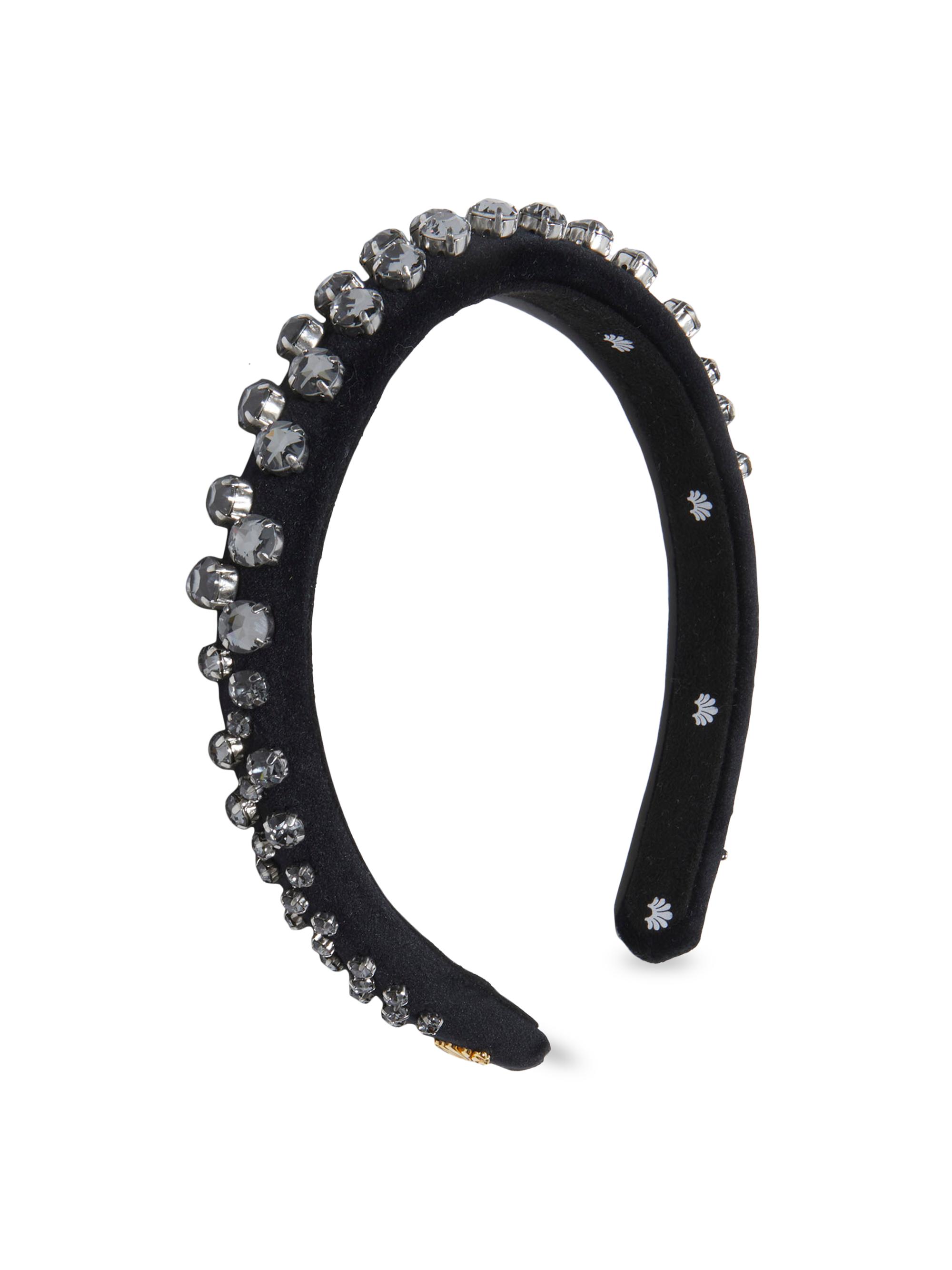 Lele Sadoughi Women's Gigi Crystal-Embellished Velvet Headband - Silver Jet