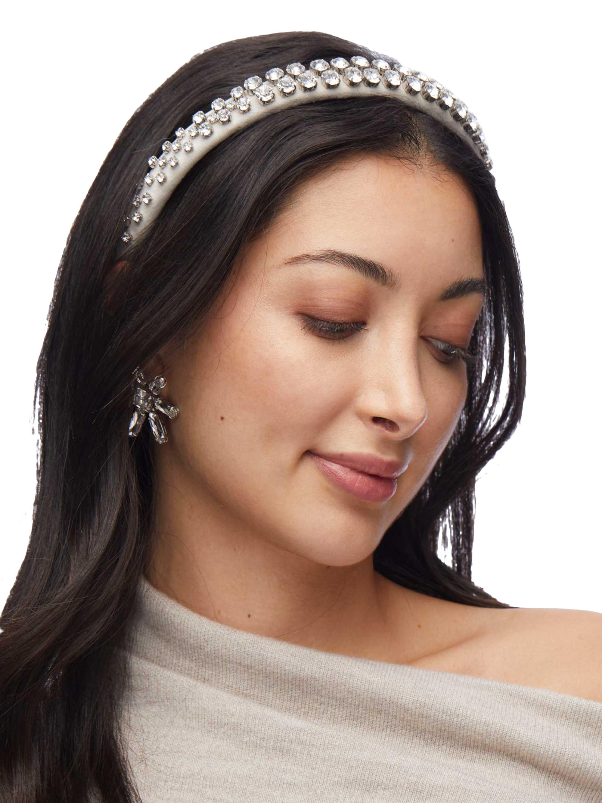 Lele Sadoughi Gigi Crystal-Embellished Velvet Headband  display picture 3