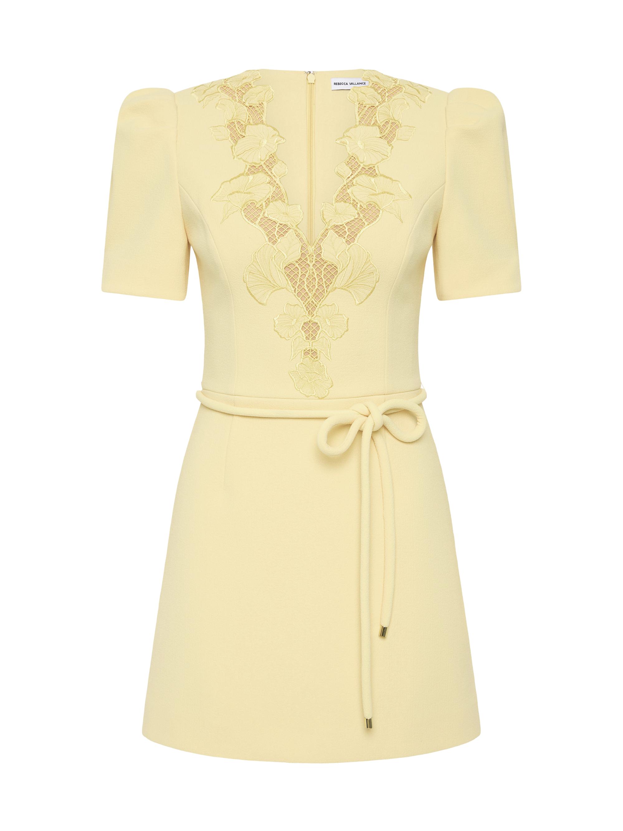 Rebecca Vallance Women's Lulu Lace-Trimmed Tie-Waist Minidress - Popcorn