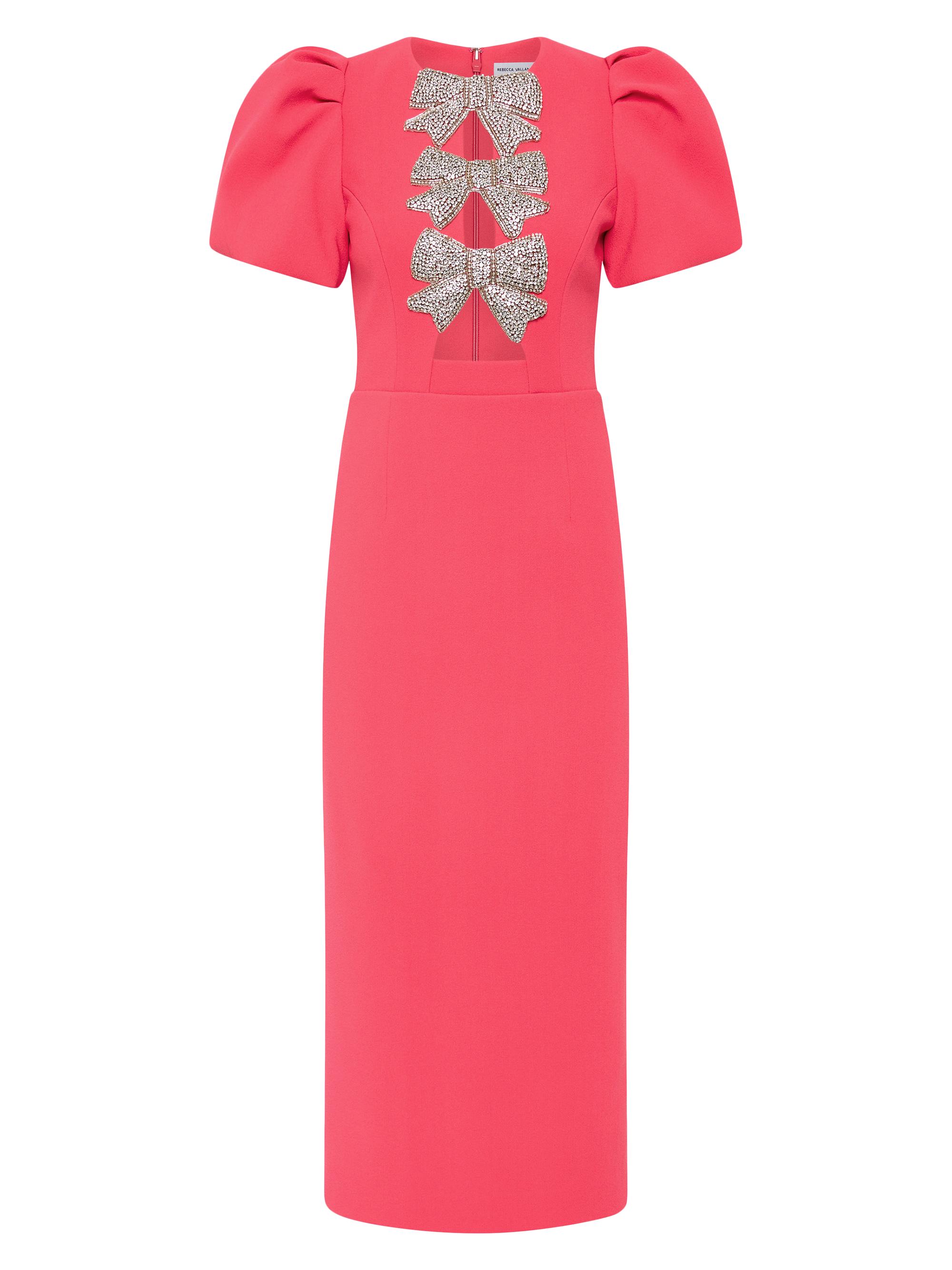 Rebecca Vallance Women's Posey Puff-Sleeve Midi-Dress - Rogue Red