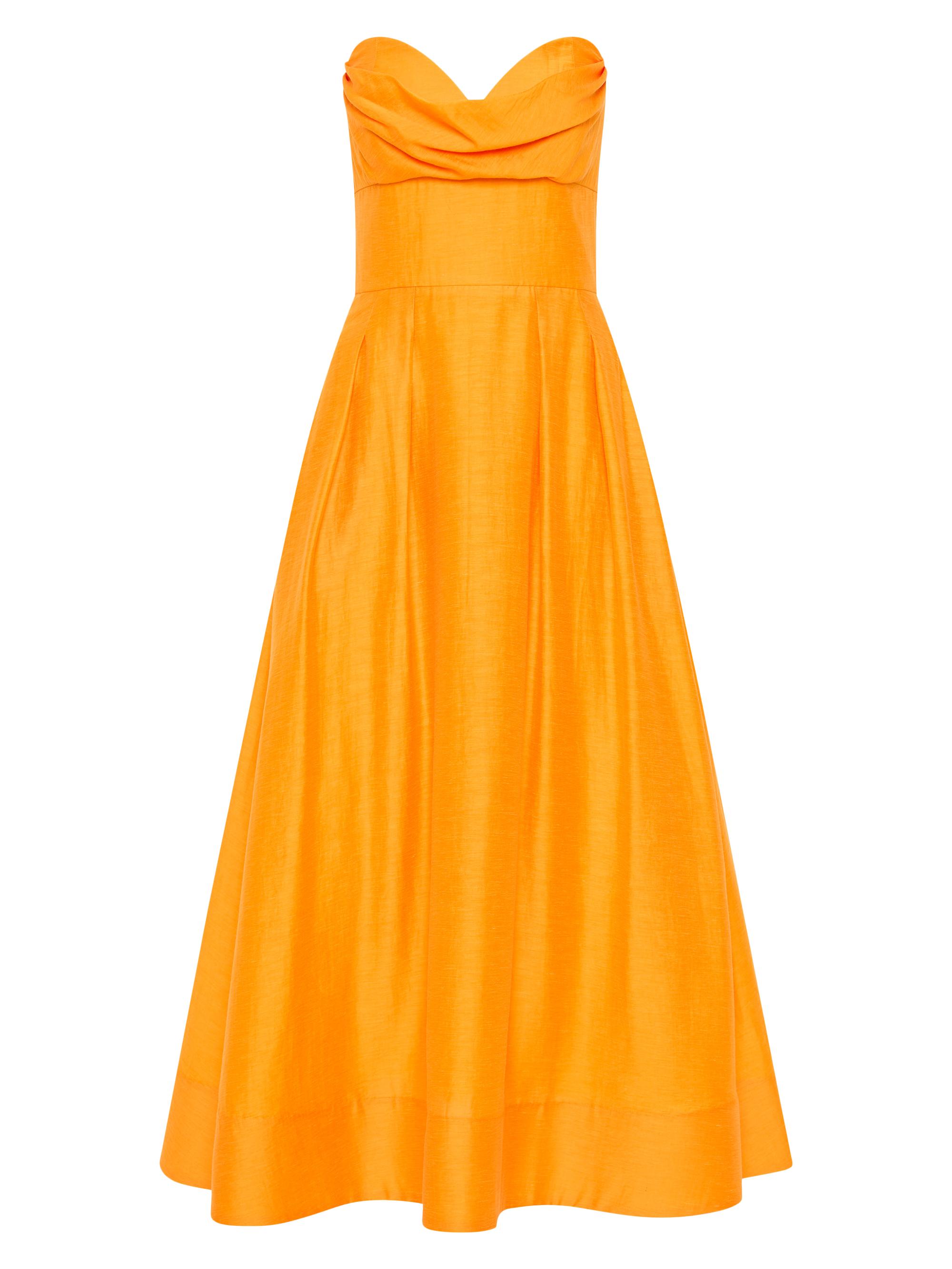 Rebecca Vallance Women's Cera Tie-Waist Strapless Midi-Dress - Marigold