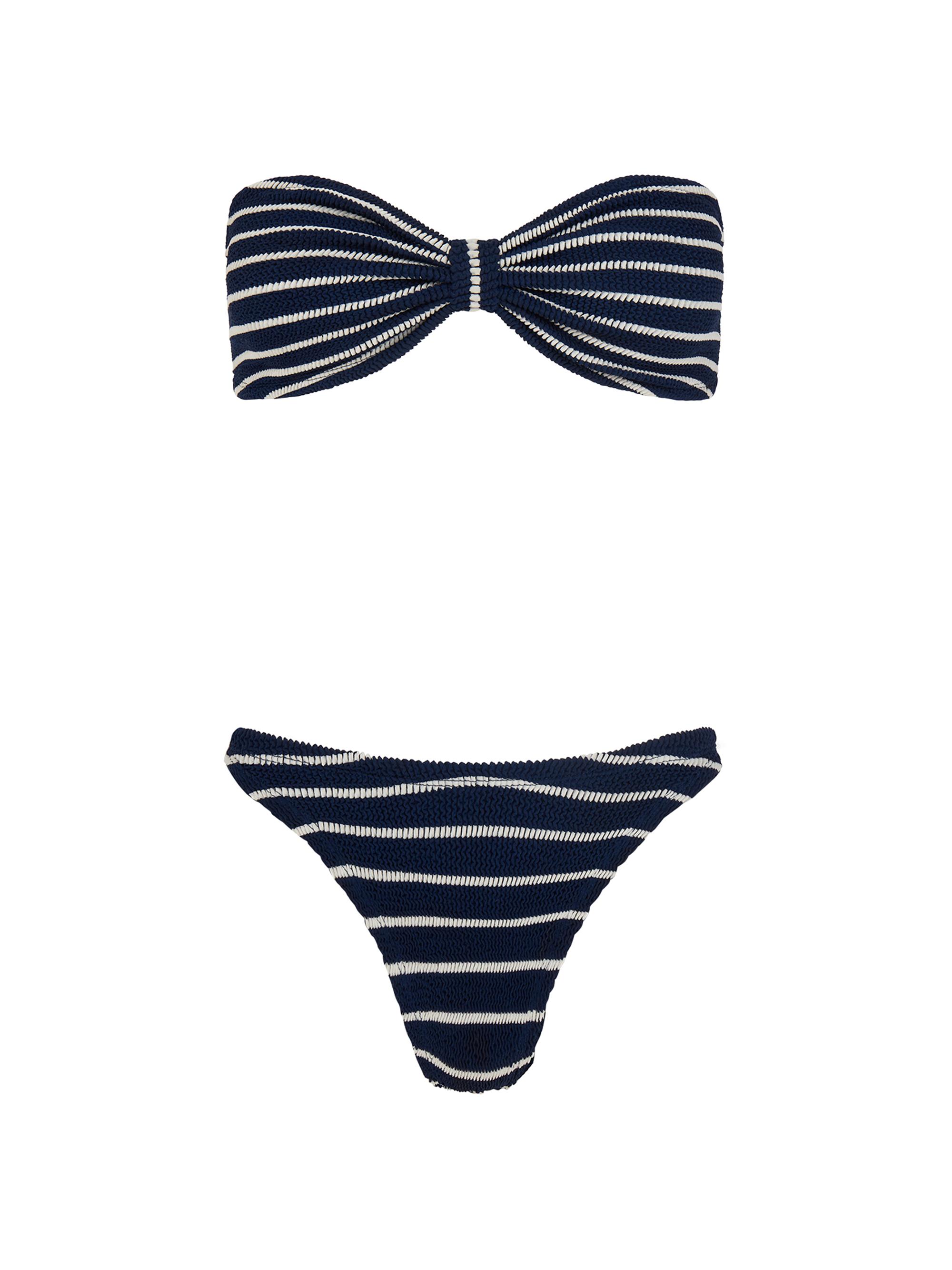 Hunza G Women's Jean Striped 2-Piece Bikini - Navy White